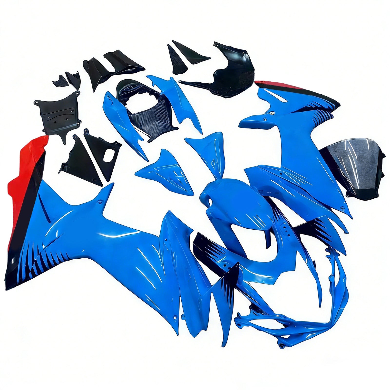 AMOTOPT 2011-2025 K11 GSXR 600/750 Suzuki Blue com Kit de carenagem de detalhes amarelos