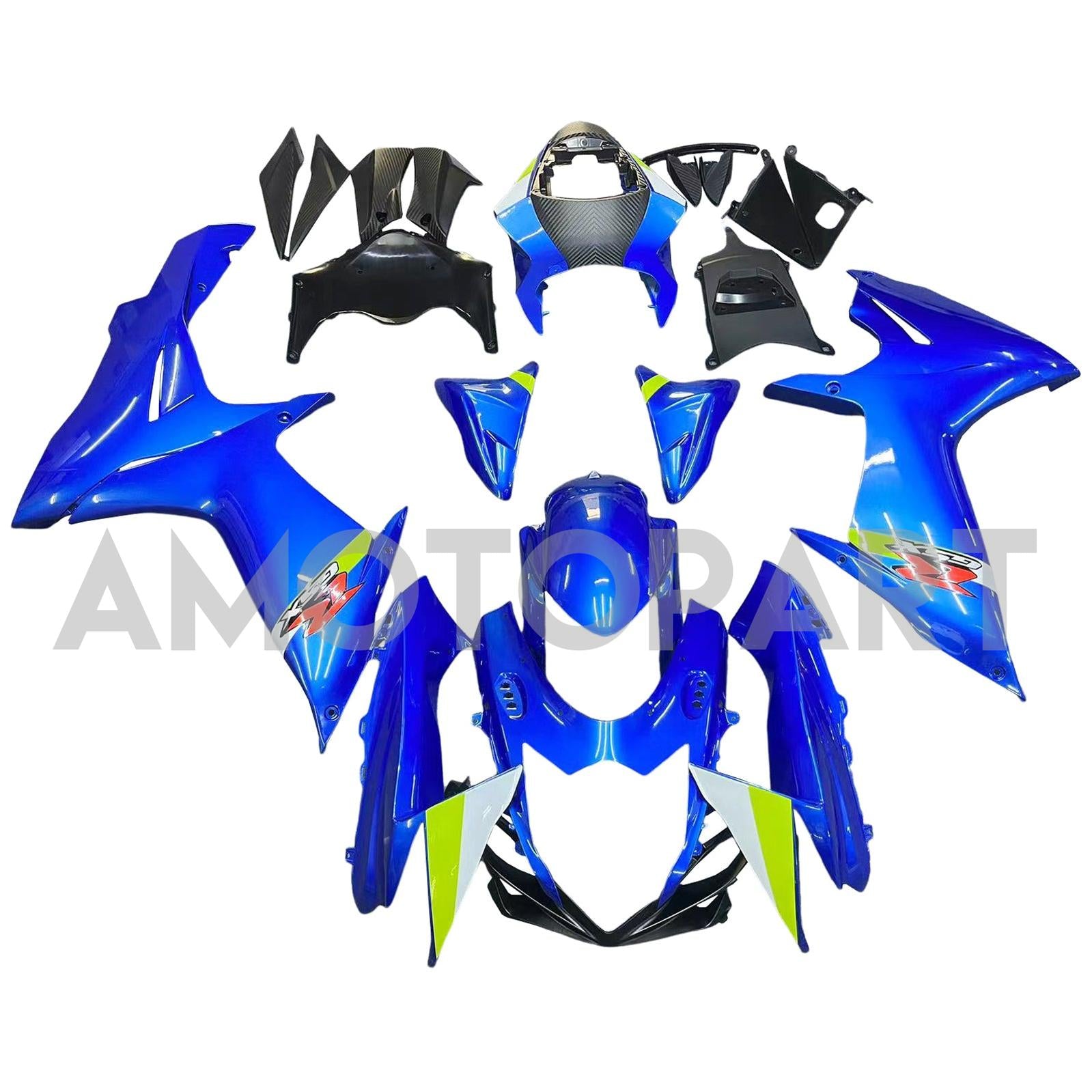 Amotopart 2011-2025 K11 GSXR 600/750 Suzuki Blue mit Neon Yellow Accentverkaufskit