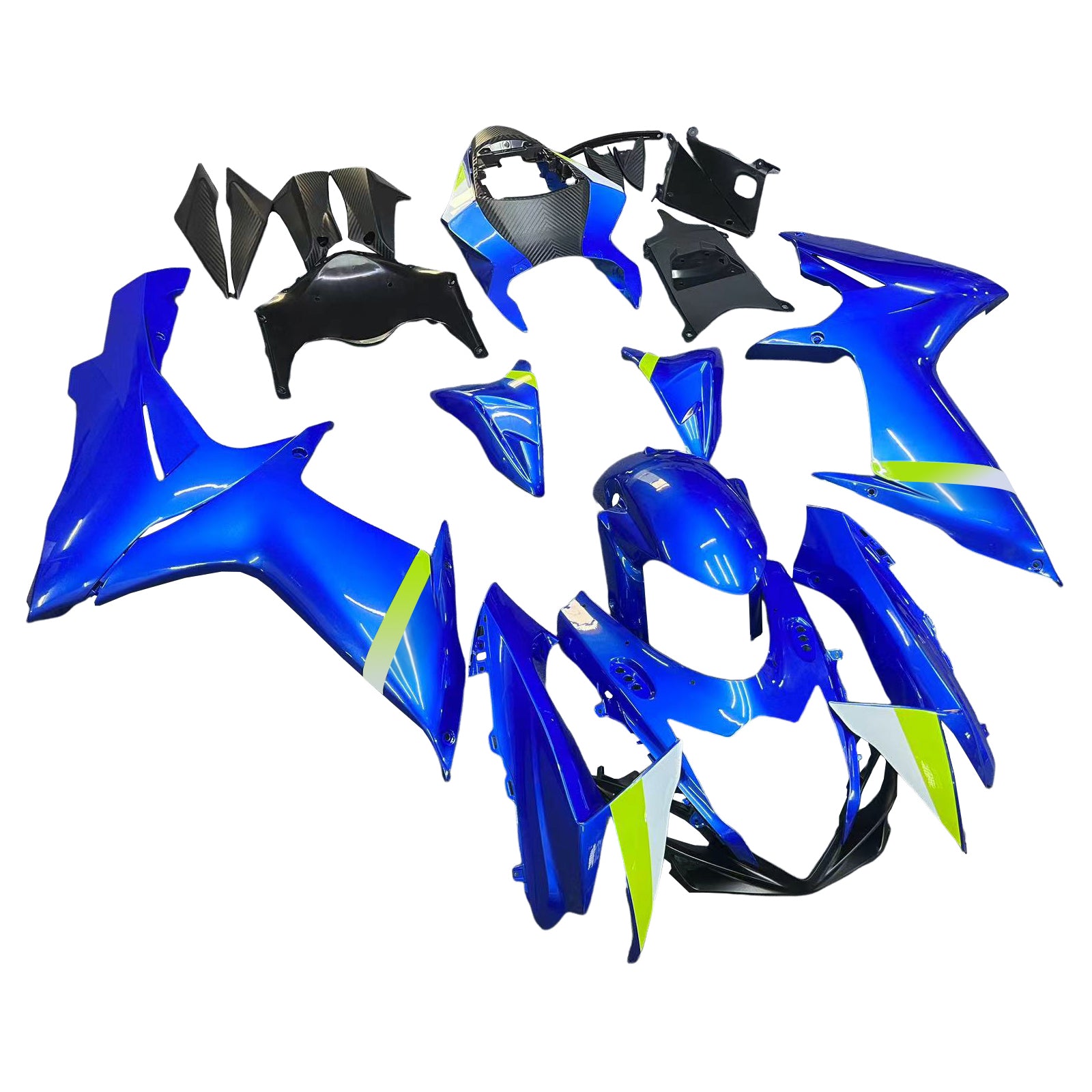 Amotopart 2011-2026 K11 GSXR 600/750 Suzuki Blue with Neon Yellow Accents Fairing Kit