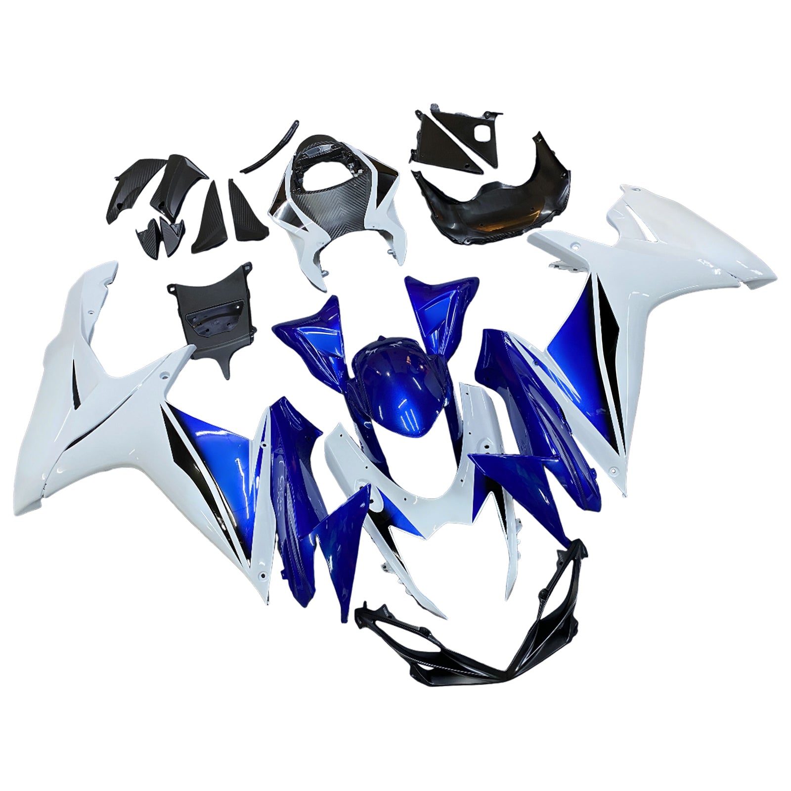 Amotopart 2011-2025 K11 GSXR 600/750 Suzuki Blue&White Style1 Fairing Kit