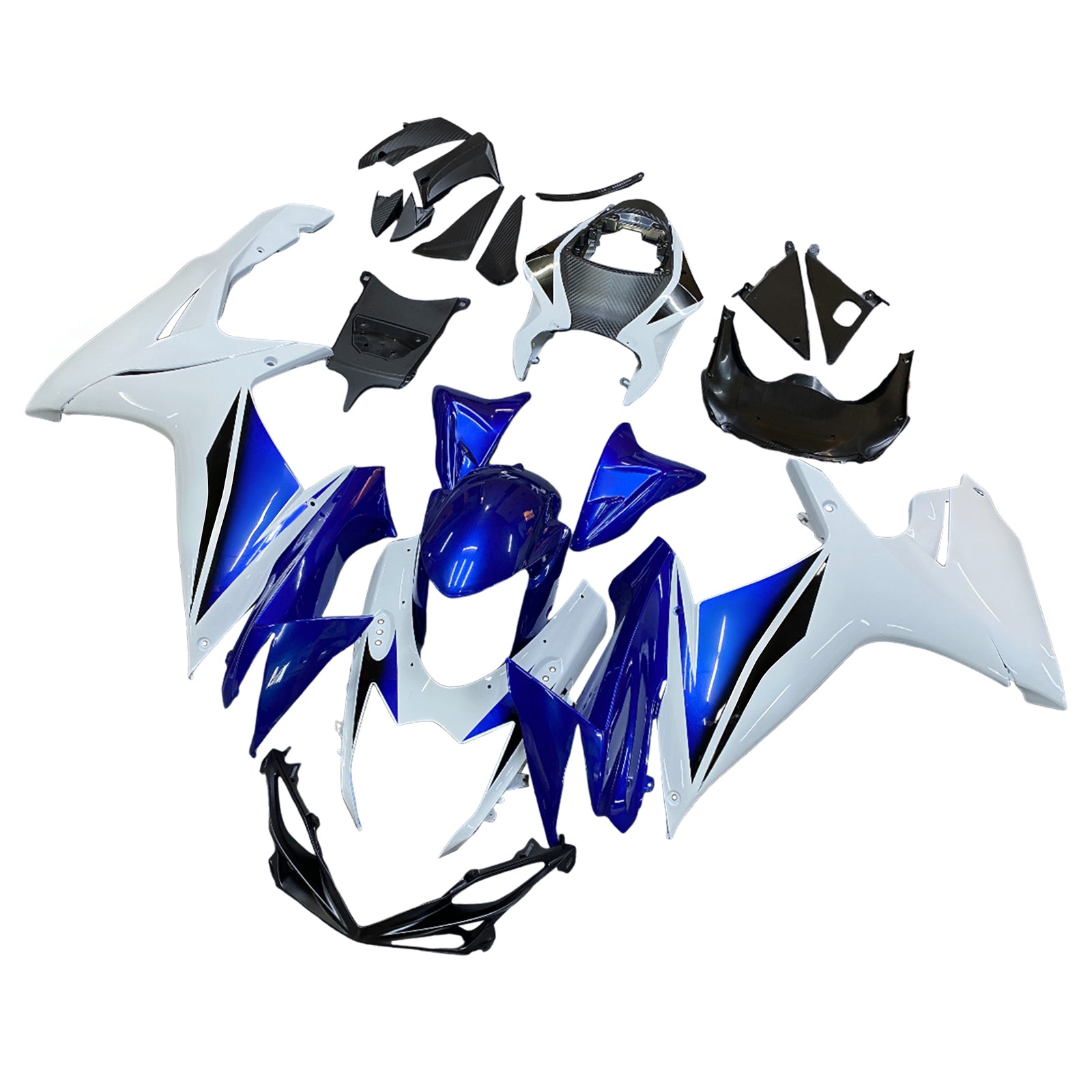 Amotopart 2011-2025 K11 GSXR 600/750 Suzuki Blue&White Style1 Fairing Kit