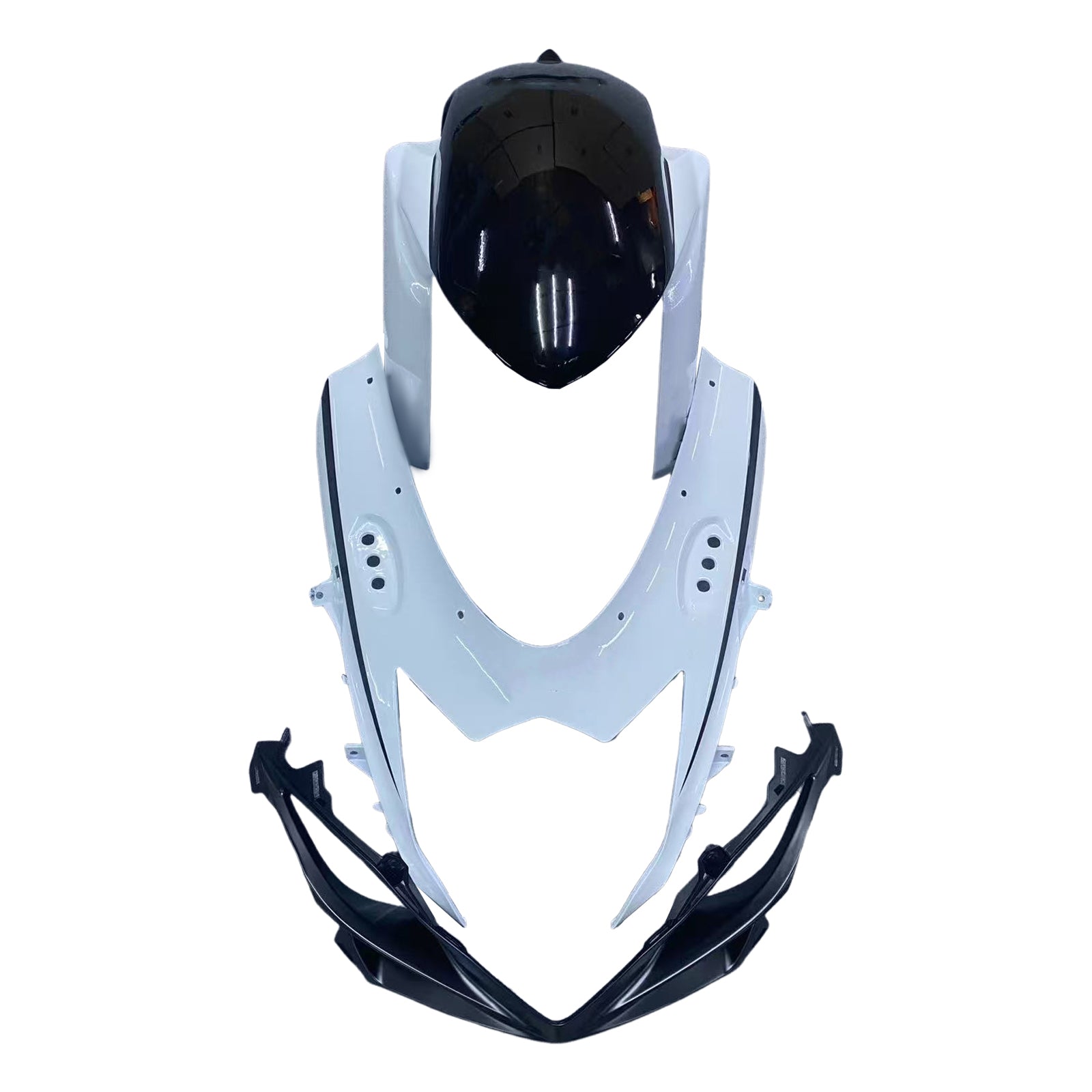 Amotopart 2011-2024 K11 GSXR 600/750 スズキ ブラック&ホワイト アクセント フェアリングキット