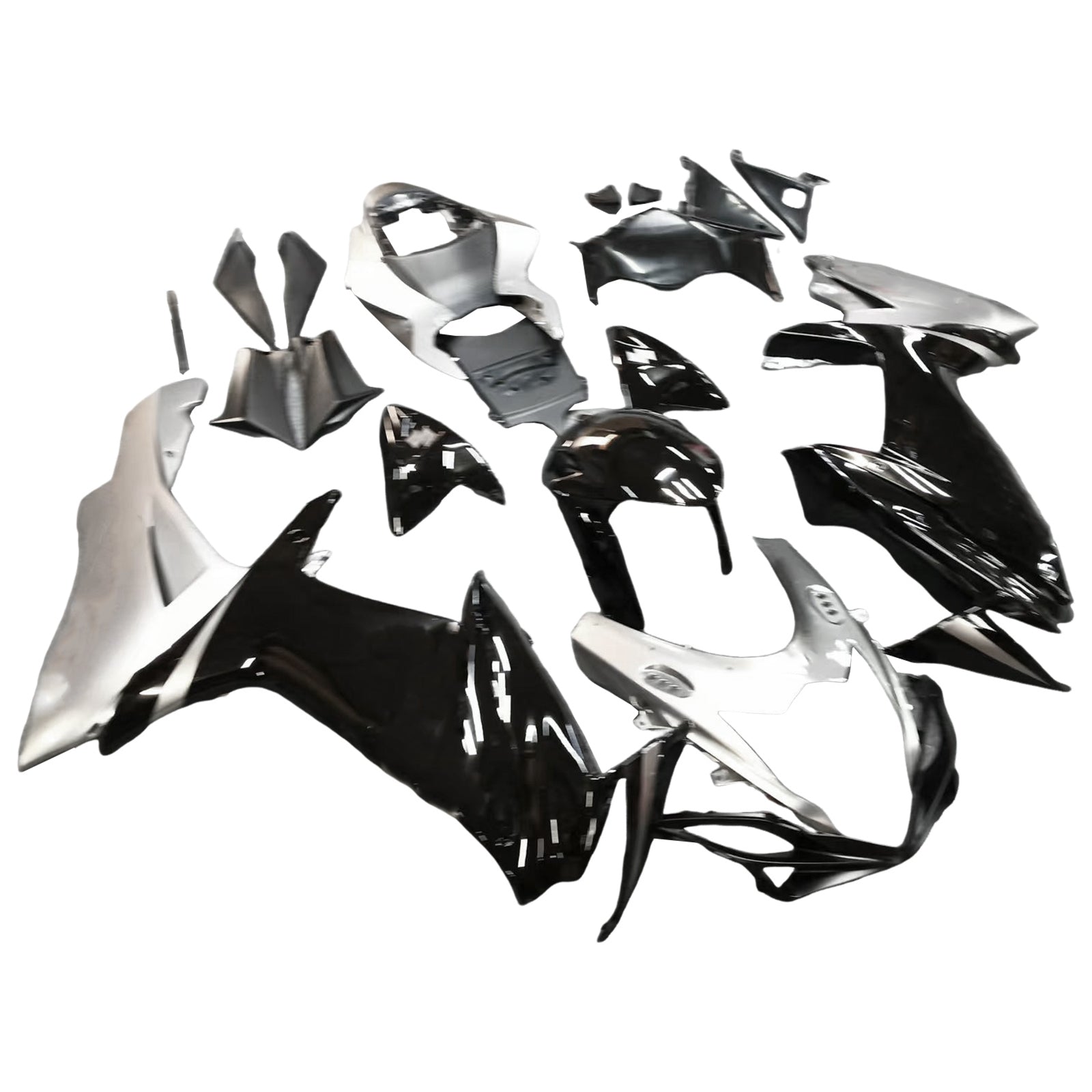 Amotopart 2011-2025 K11 GSXR 600/750 Suzuki Noir&Kit de carénage gris