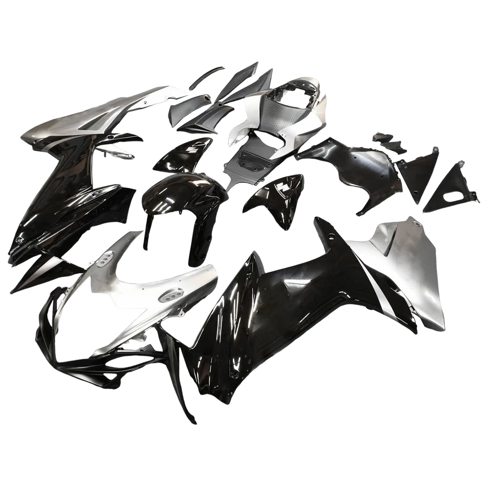 Amotopart 2011-2025 K11 GSXR 600/750 Suzuki Noir&Kit de carénage gris
