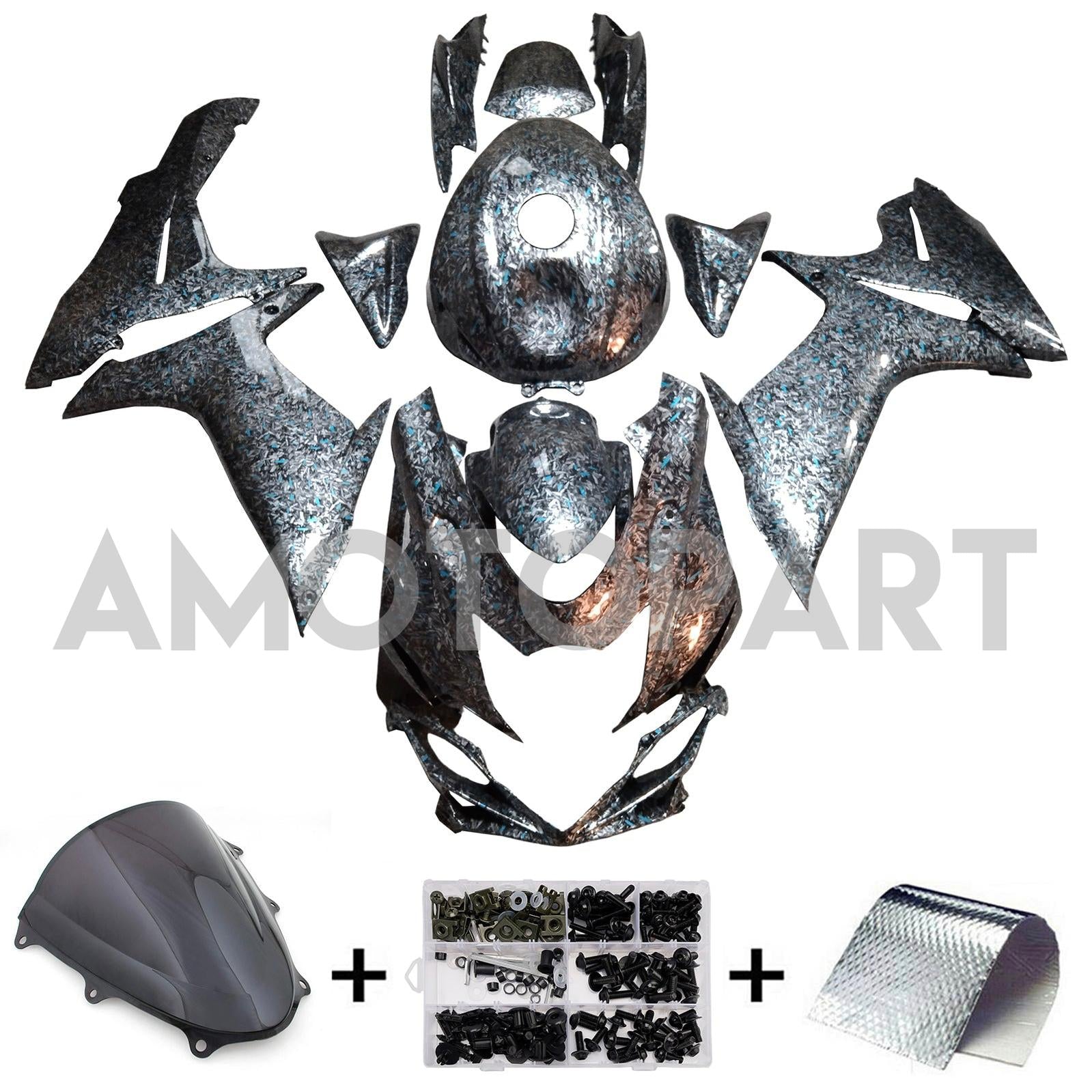 Amotopart 2011-2025 GSXR 600 750 Suzuki Forged Carbon Fiber Patterns Fairing Kit