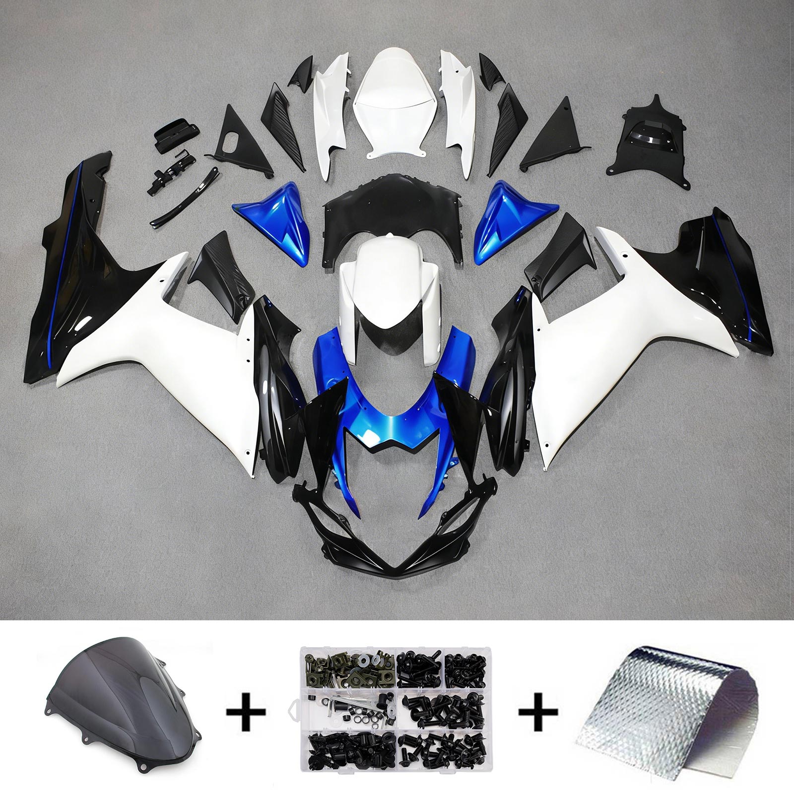 Amotopart 2011-2026 Suzuki GSXR 600/750 White Black Blue Fairing Kit