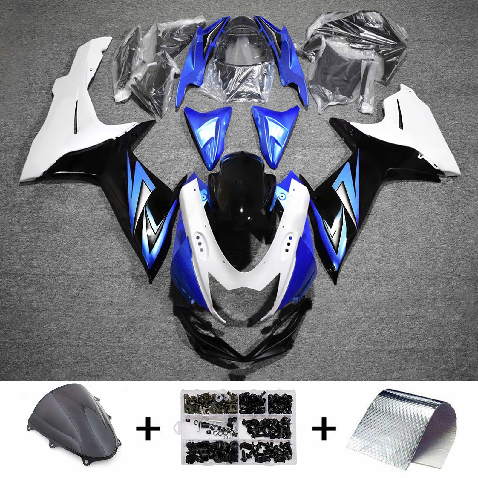 Amotopart 2011-2026 Suzuki GSXR 600/750 Modrá Bílá Černá Sada kapotáže