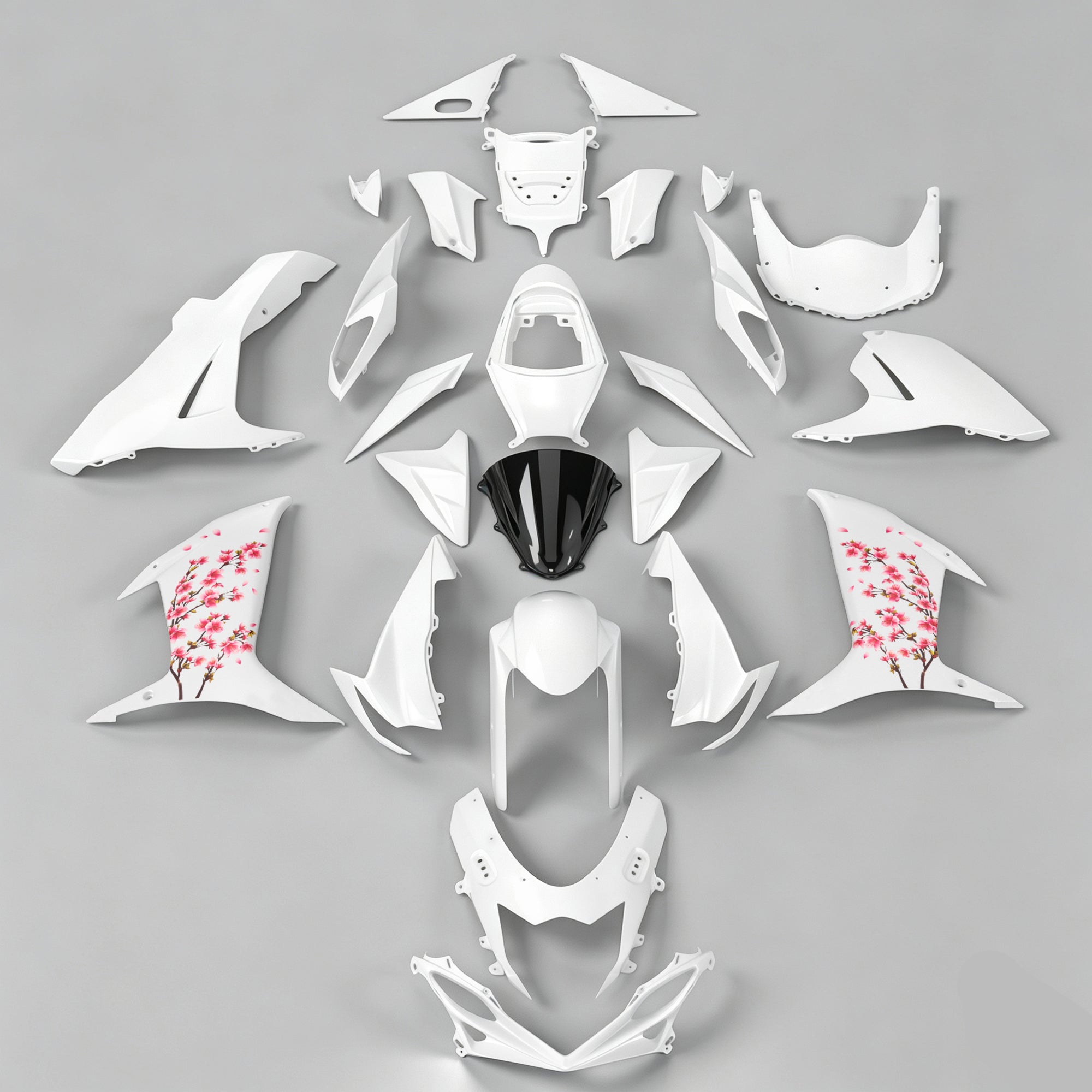 Amotopart 2011-2026 Suzuki GSXR 600/750 Rosa & Kit carena Bianca
