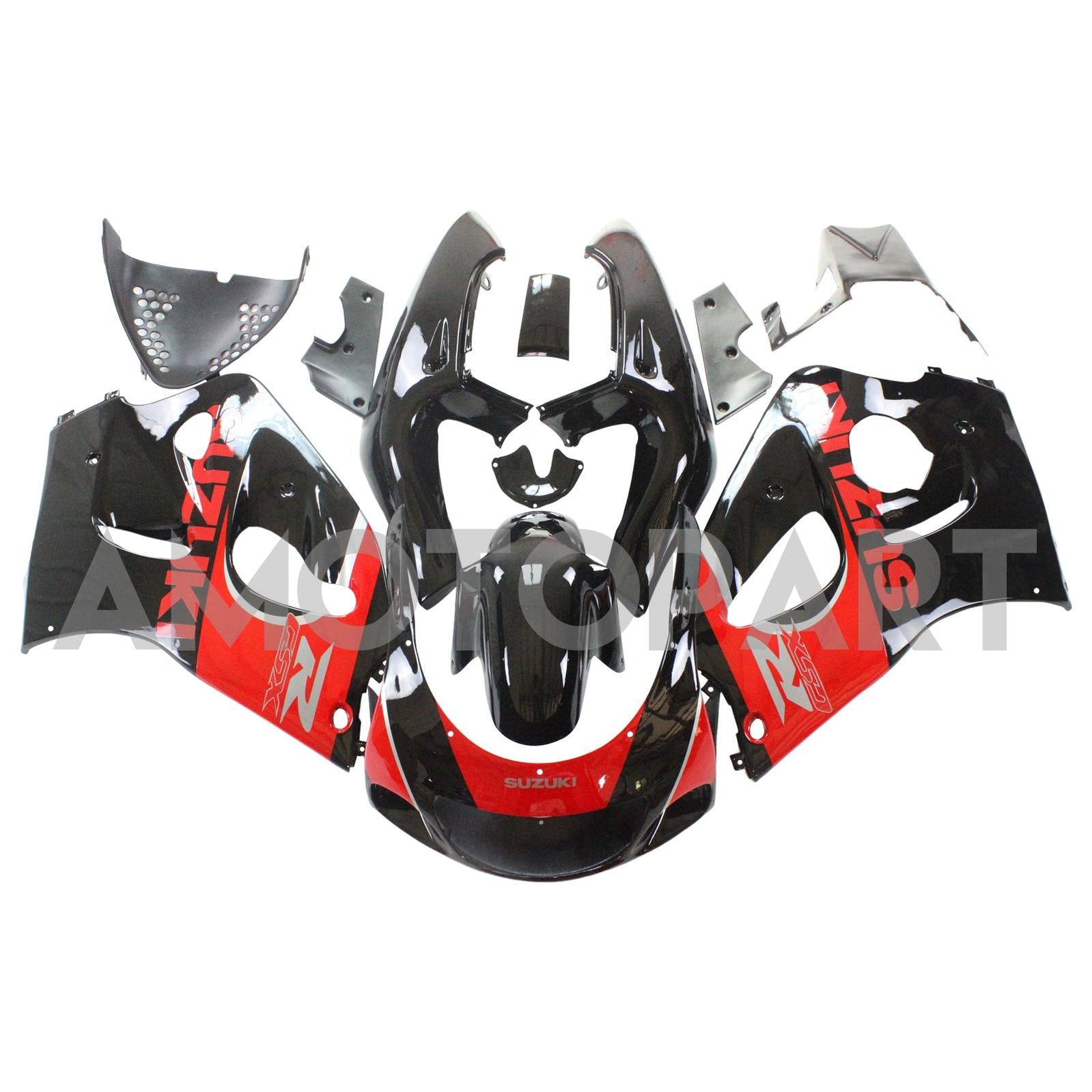 Amotopart Suzuki 1996-2000 GSXR 600/750 Black Red Fairing Kit