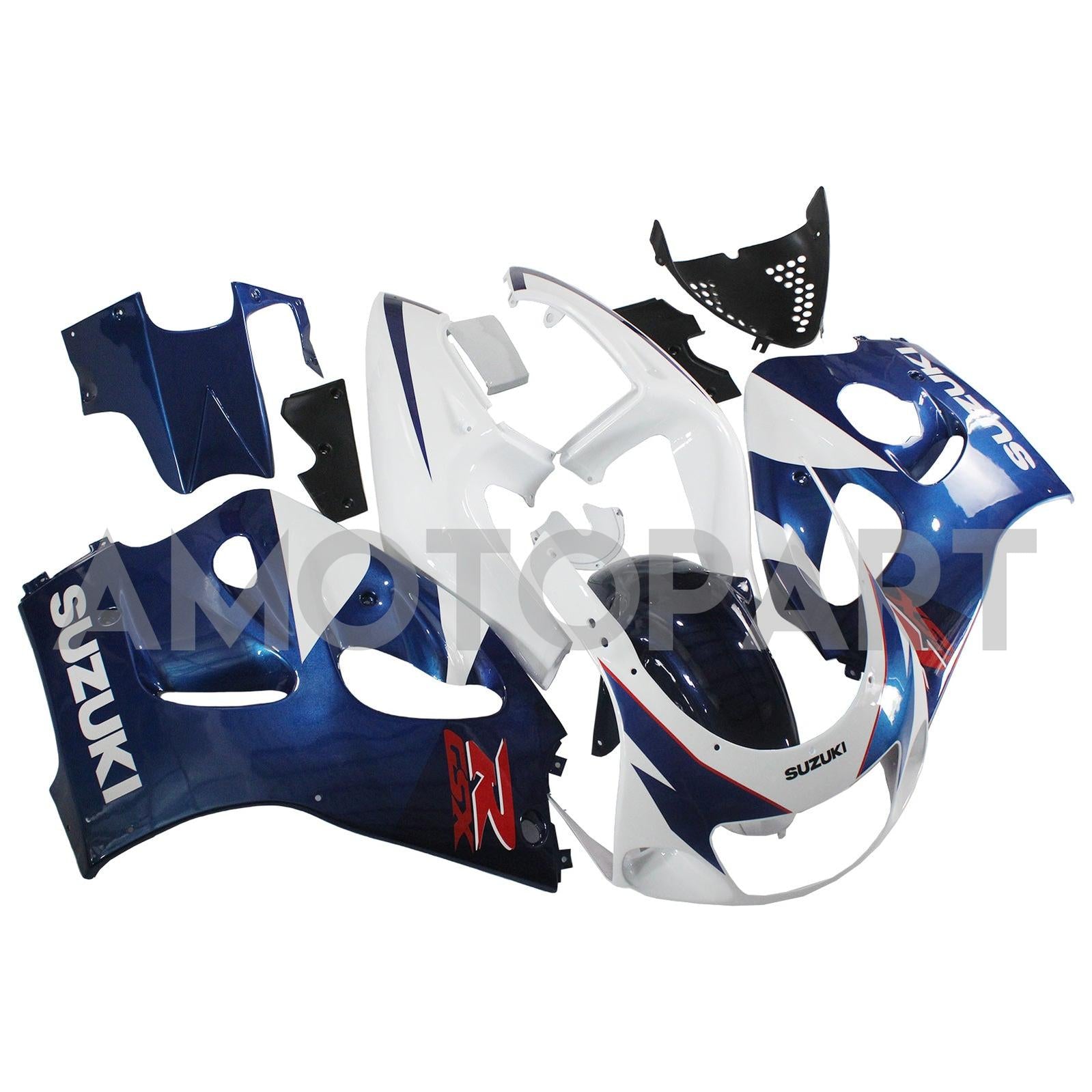 Amotopart Suzuki 1996-2000 GSXR 600/750 Blue White Fairing Kit