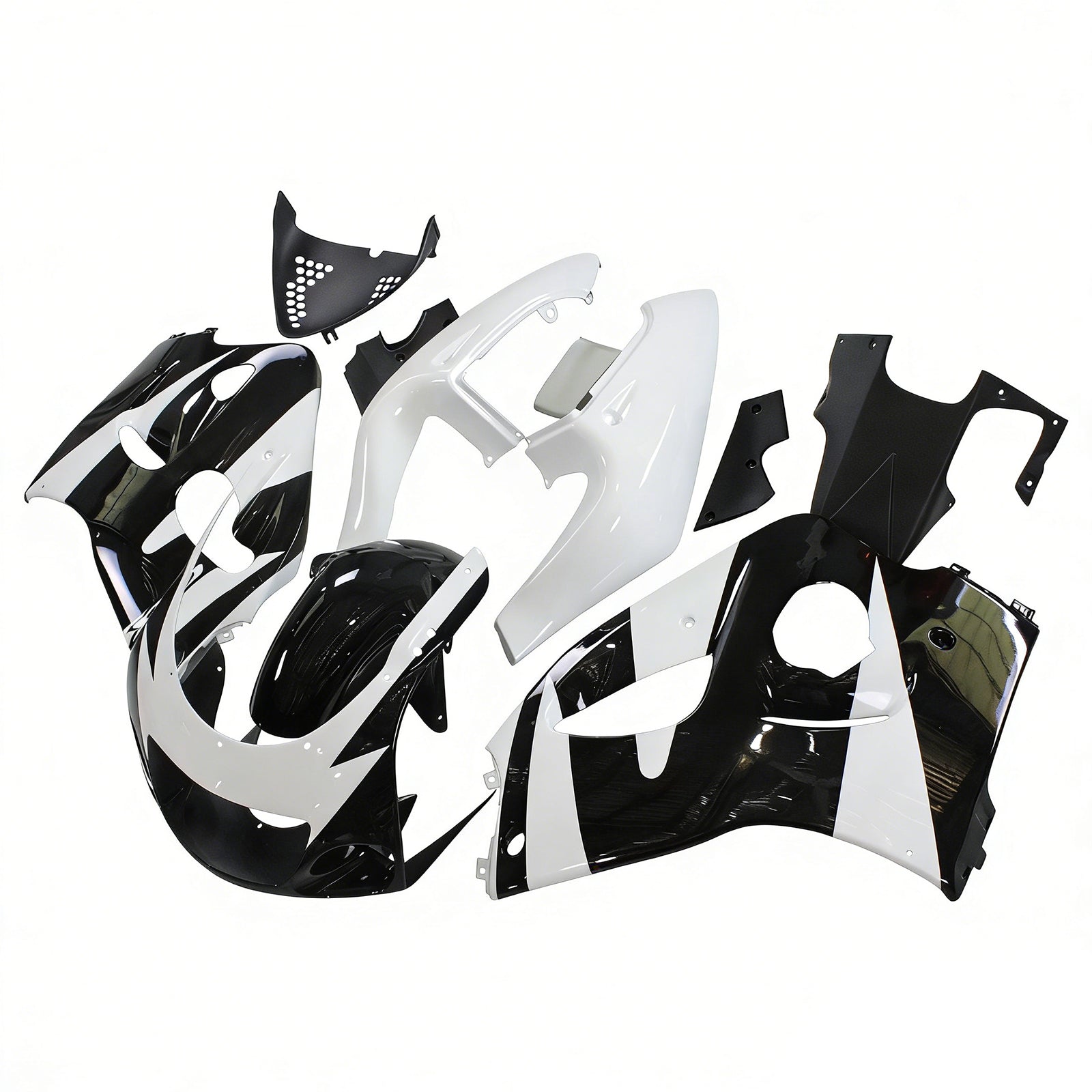 Amotopart Suzuki 1996-2000 GSXR 600/750 Black White Fairing Kit