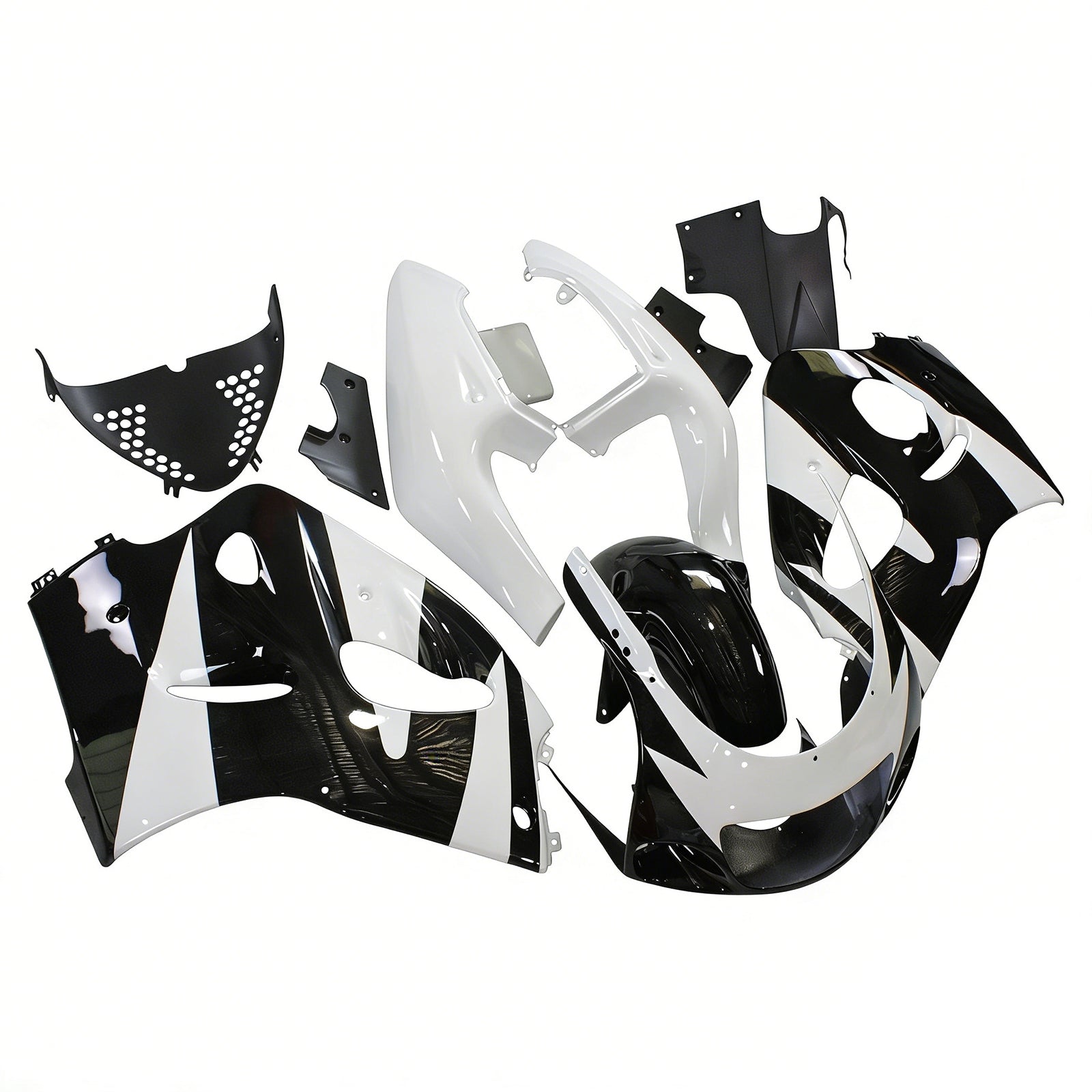 Amotopart Suzuki 1996-2000 GSXR 600/750 Black White Fairing Kit