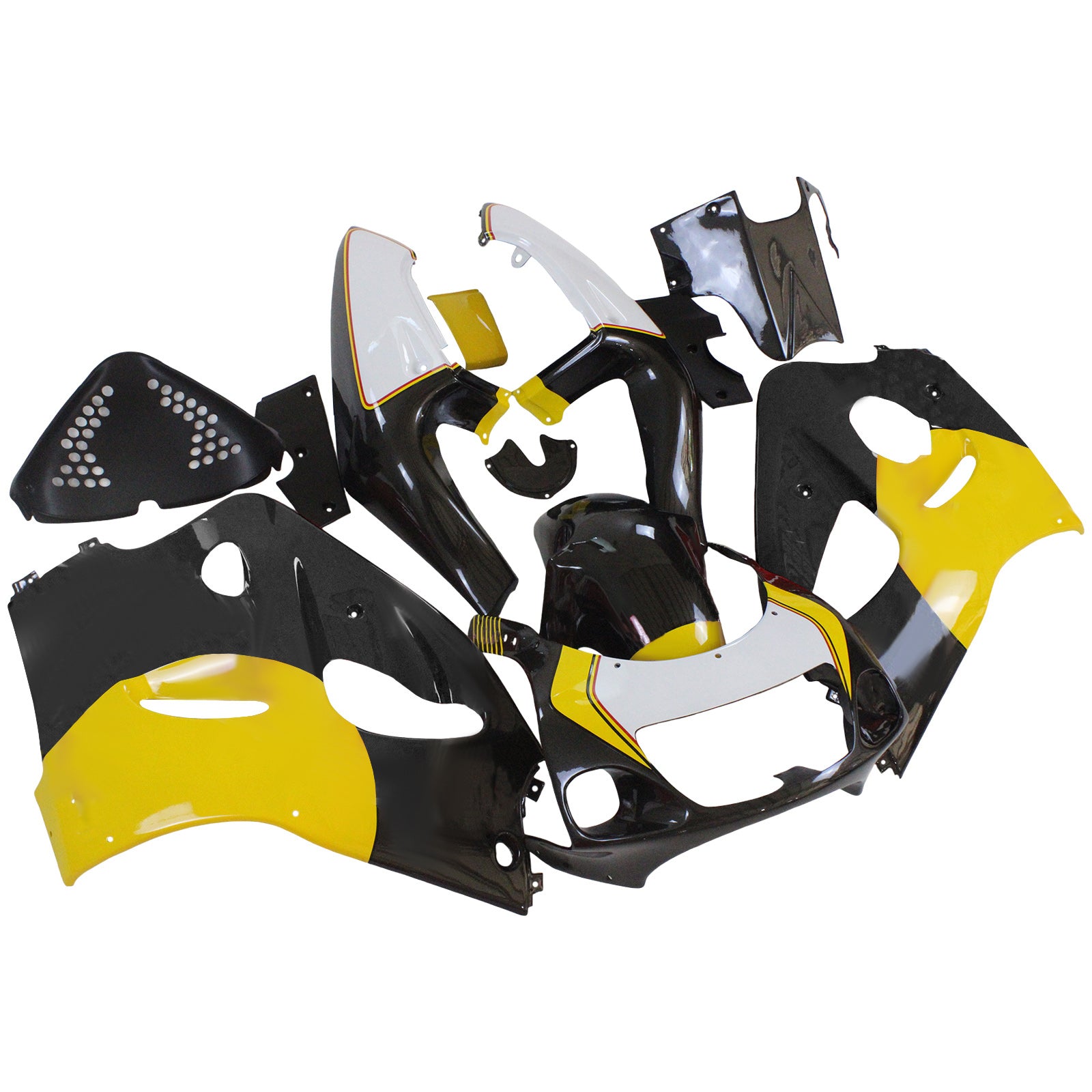 Amotopart Suzuki 1996-2000 GSXR600 & 1996-1999 GSXR750 Black White Fairing Kit