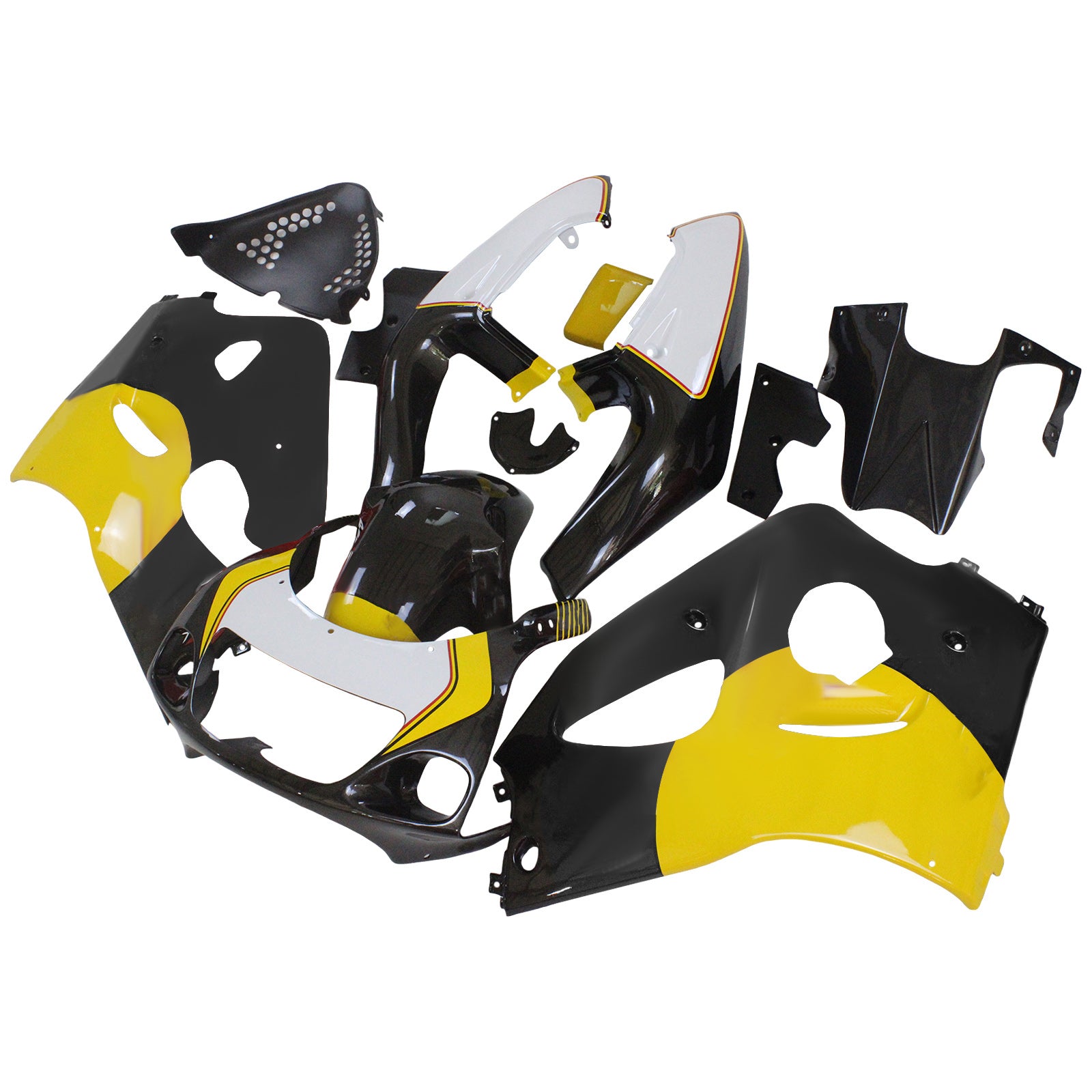 Amotopart Suzuki 1996-2000 GSXR600 & 1996-1999 GSXR750 Black White Fairing Kit