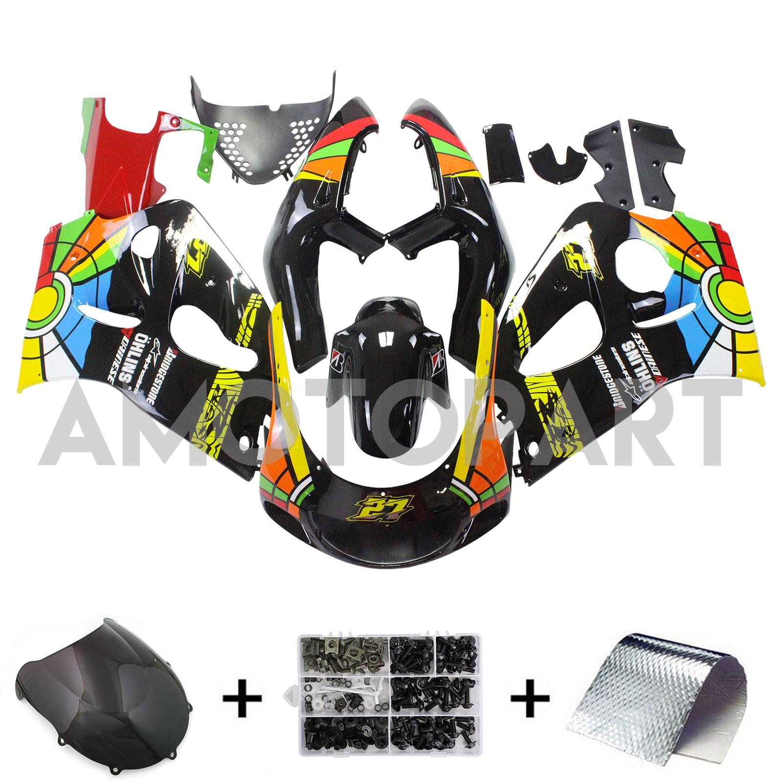 Amotopart Suzuki 1996-2000 GSXR 600/750 Black Colorful Fairing Kit