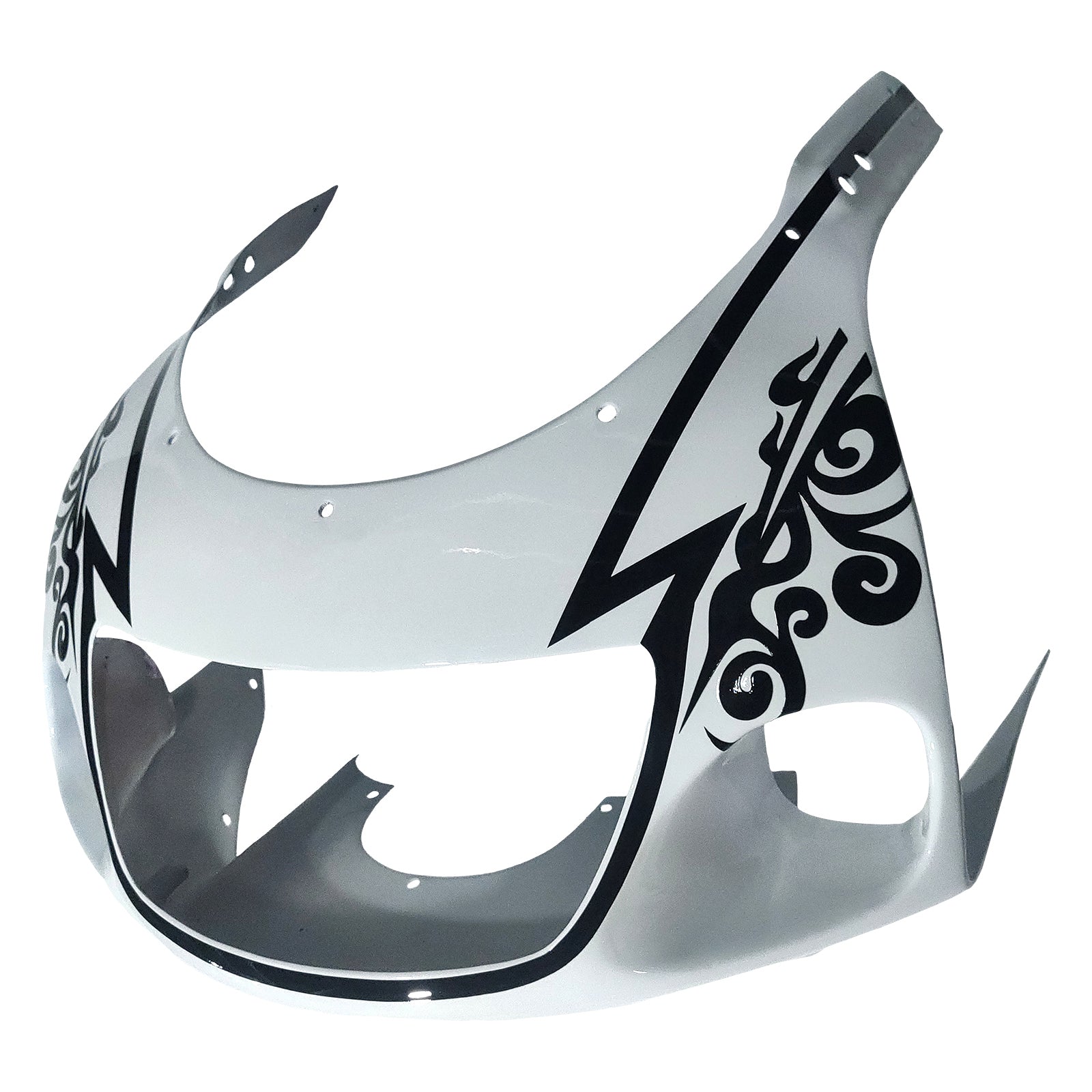 Amotopart Verkleidungsset für Suzuki GSXR600 1996–2000, GSXR750 1996–1999, Weiß mit schwarzem Muster, Style2
