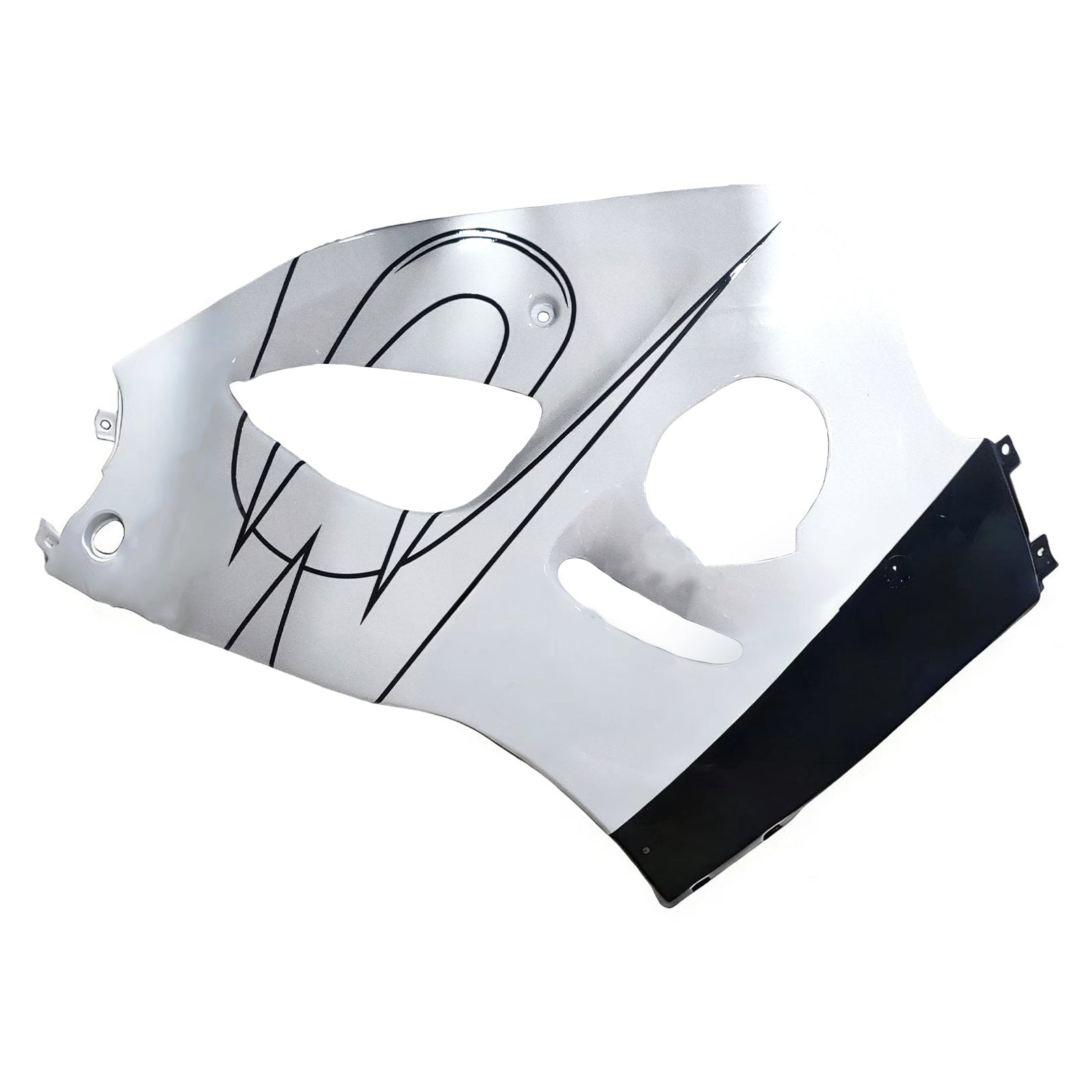 Amotopart Verkleidungsset für Suzuki GSXR600 1996–2000, GSXR750 1996–1999, Weiß mit schwarzem Muster, Style2