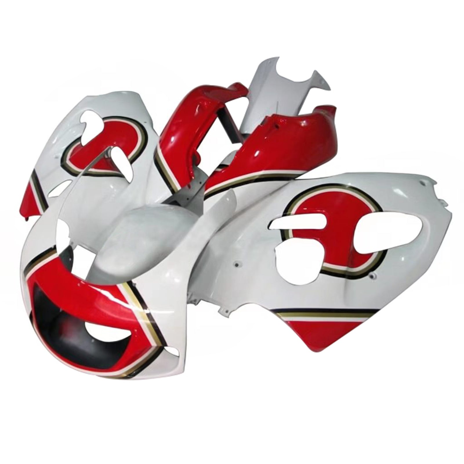 Amotopart Suzuki GSXR600 1996-2000 GSXR750 1996-1999 White & Red Style1 Fairing Kit