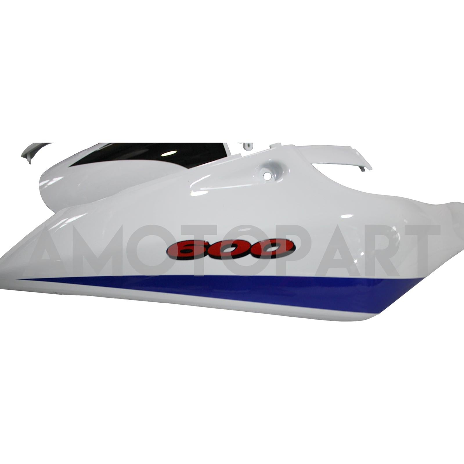 Amotopart Suzuki GSXR600 1996-2000 GSXR750 1996-1999 Bleu&Kit de carénage blanc Style4
