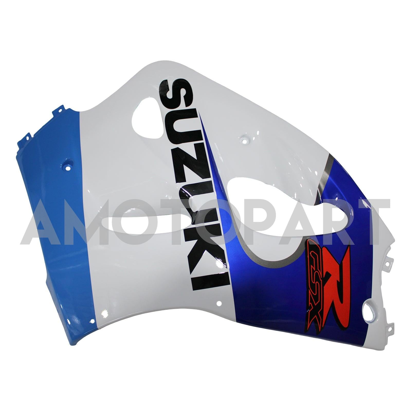 Amotopart Suzuki GSXR600 1996-2000 GSXR750 1996-1999 Bleu&Kit de carénage blanc Style4