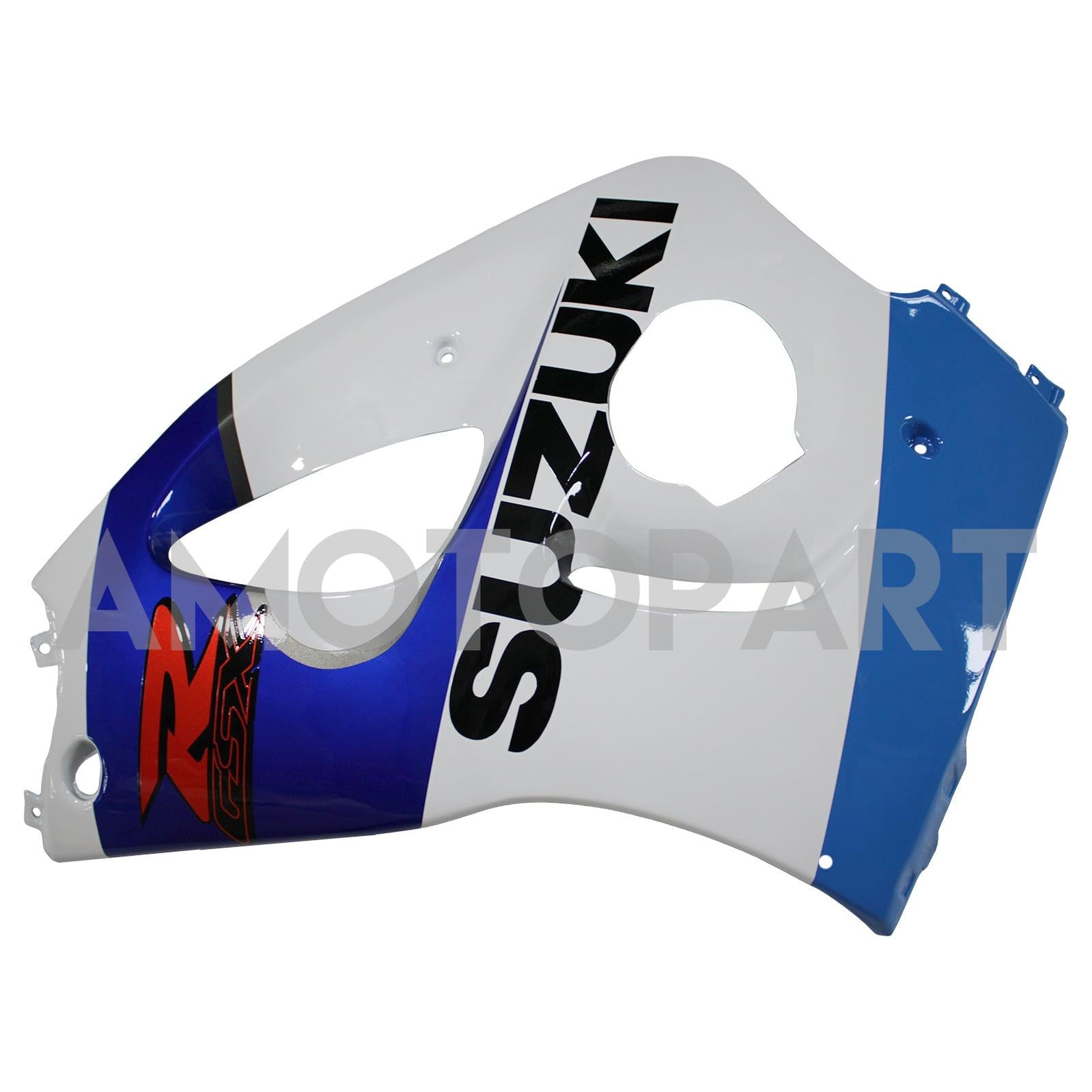 Amotopart Suzuki GSXR600 1996-2000 GSXR750 1996-1999 Bleu&Kit de carénage blanc Style4
