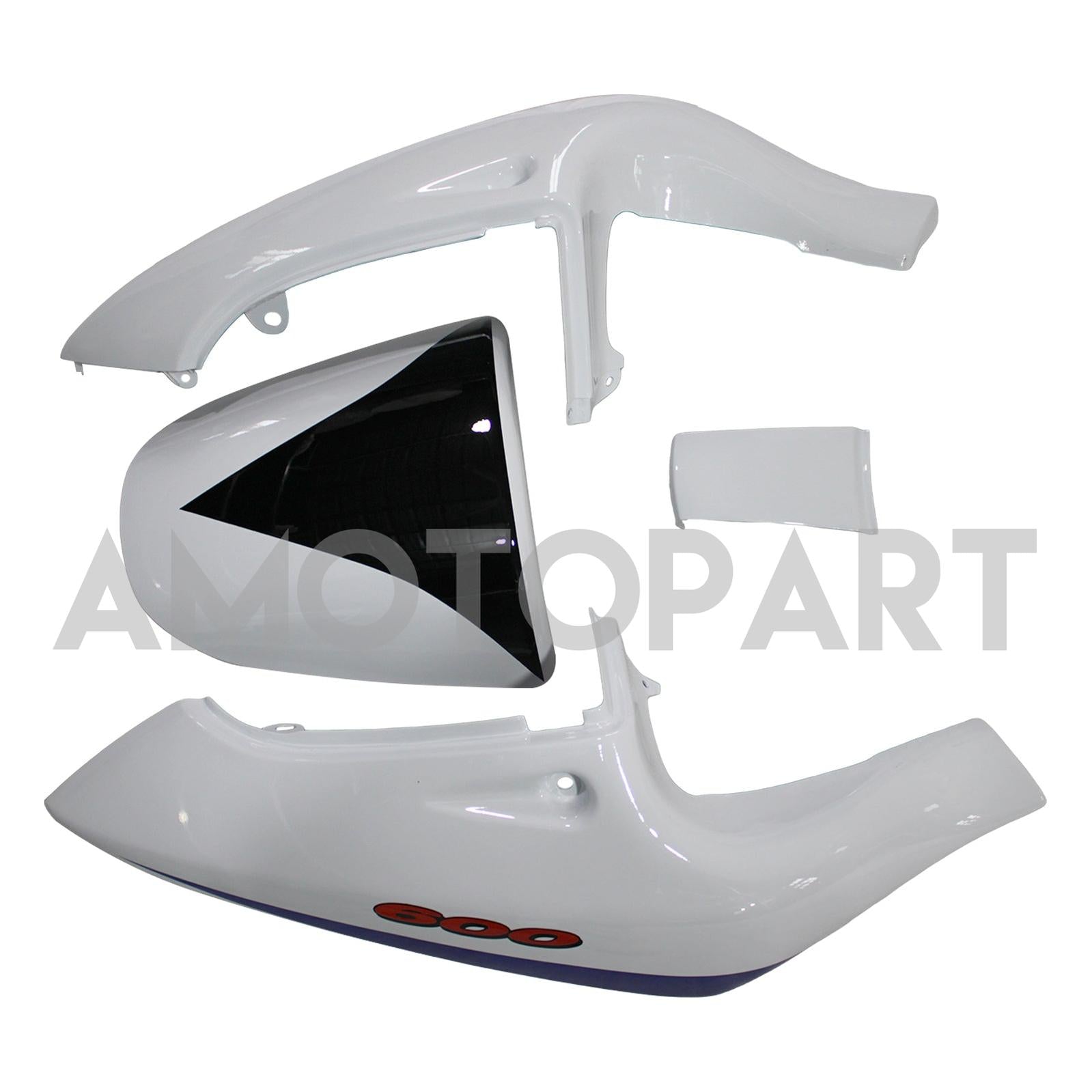 Amotopart Suzuki GSXR600 1996-2000 GSXR750 1996-1999 Bleu&Kit de carénage blanc Style4