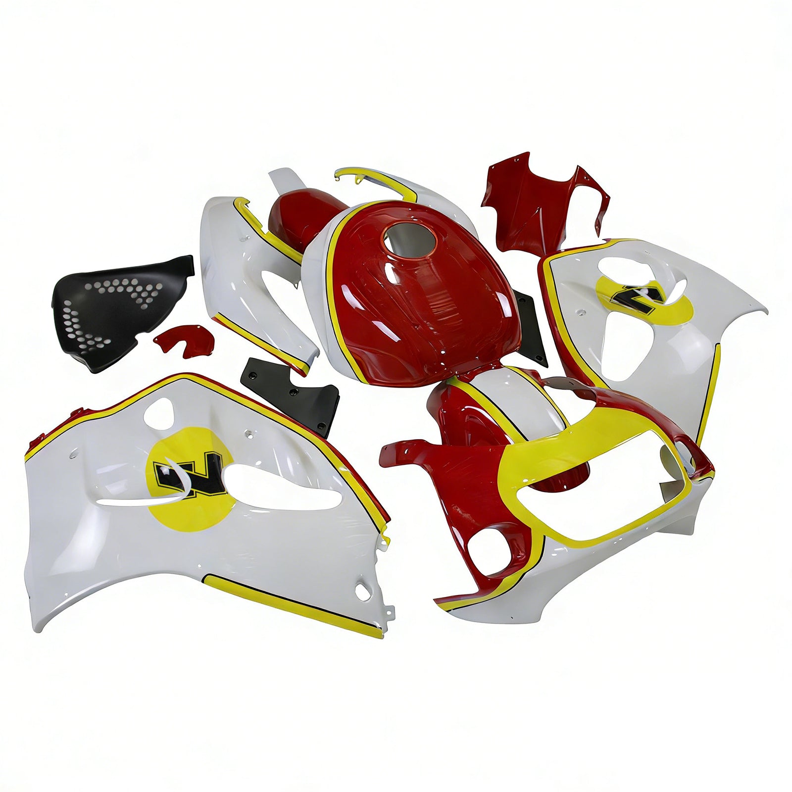 Amotopart Suzuki GSXR600 1996-2000 GSXR750 1996-1999 Red&Yellow Fairing Kit