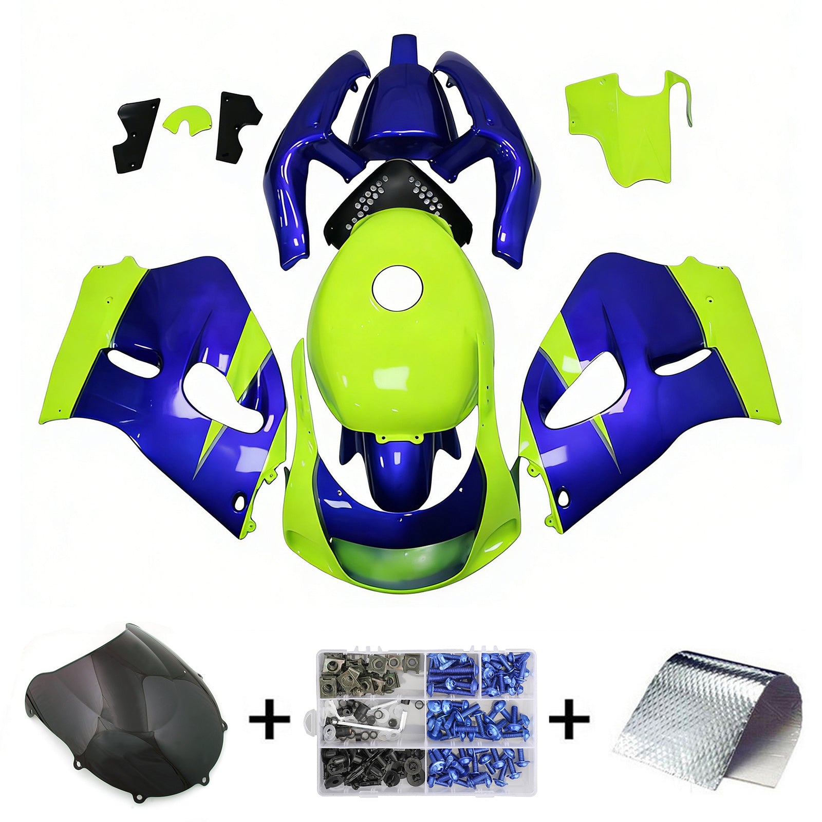 Amotopart Suzuki GSXR600 1996-2000 GSXR750 1996-1999 Blue&Yellow Style2 Fairing Kit