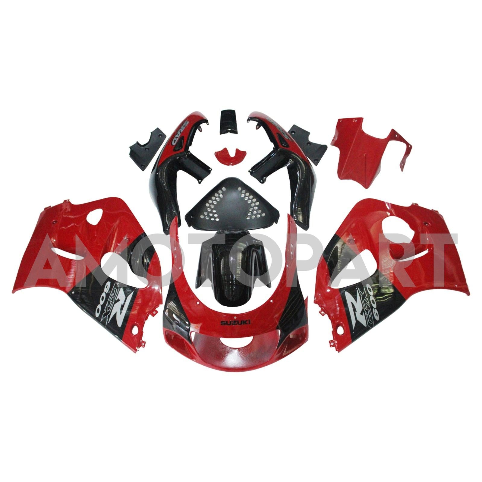 Amotopart Suzuki GSXR600 1996-2000 GSXR750 1996-1999 Red&Black Style1 Fairing Kit