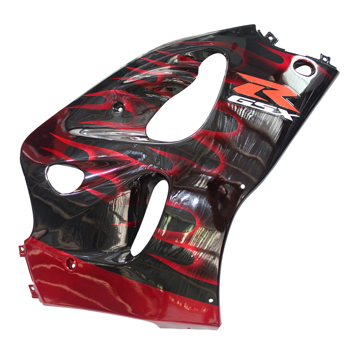 Amotopart Suzuki GSXR600 1996-2000 GSXR750 1996-1999 Blue com Red Flame Style1 Kit de carenagem