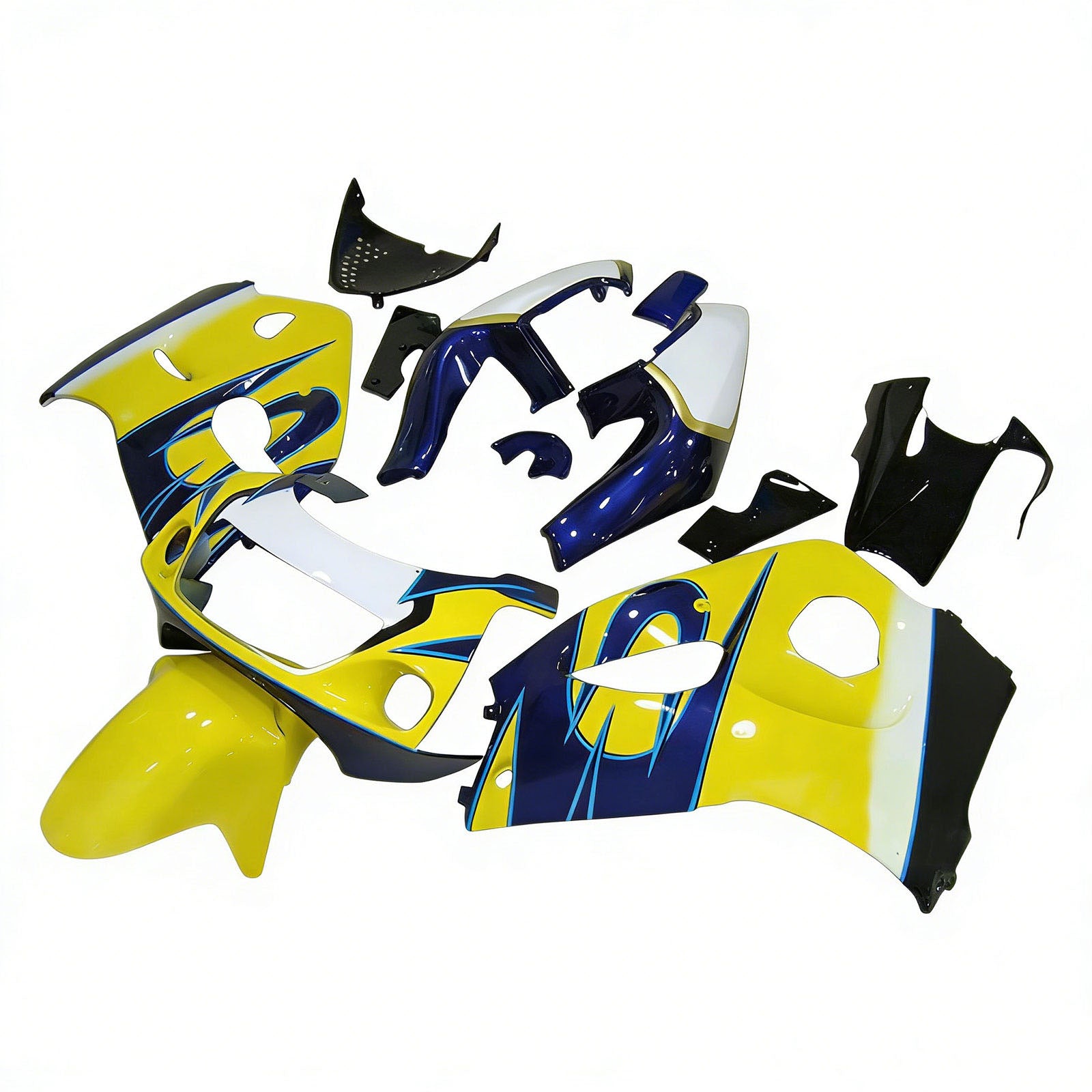 Amotopart GSXR600 1996-2000 GSXR750 1996-1999 Suzuki Yellow&Blue Fairing Kit