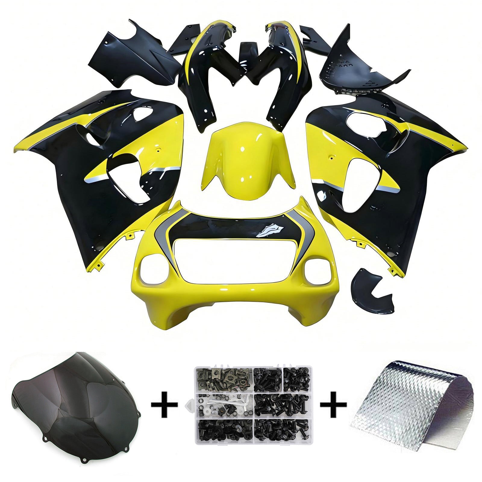 Amotopart GSXR600 1996-2000 GSXR750 1996-1999 Suzuki Kit carena giallo e nero