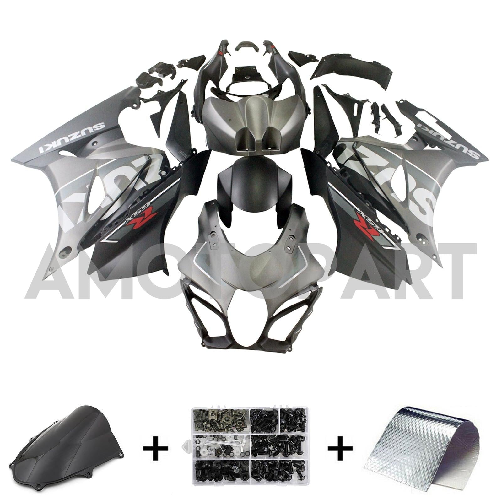 Amotopart Suzuki GSXR1000 2017-2025 K17 Black&Grey Fairing Kit