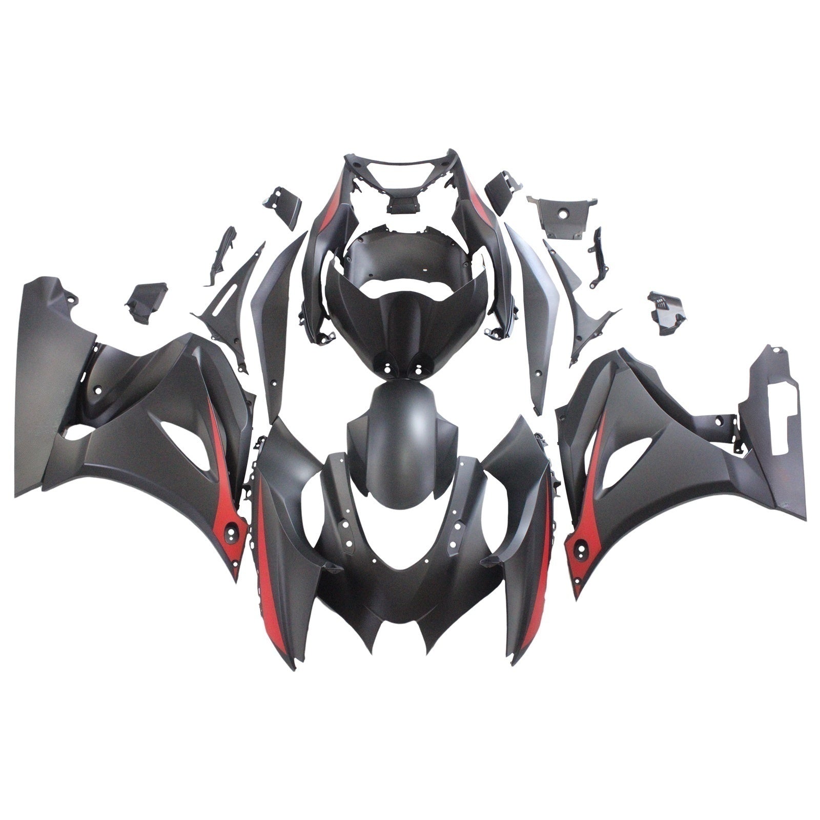 Amotopart Verkleidungsset für Suzuki GSXR1000 2017–2025, K17, Schwarz mit rotem Logo