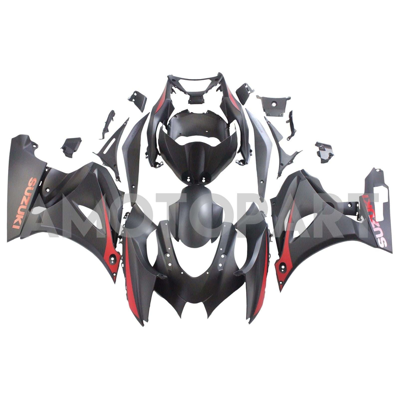 AMOTOTART SUZUKI GSXR1000 2017-2024 K17 BLACK COM RED LOGO FAINING KIT