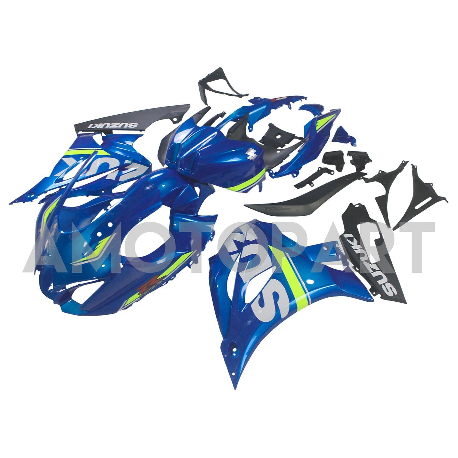 Amotopart Suzuki GSXR1000 2017-2025 K17 Glossy Blue Fairing Kit