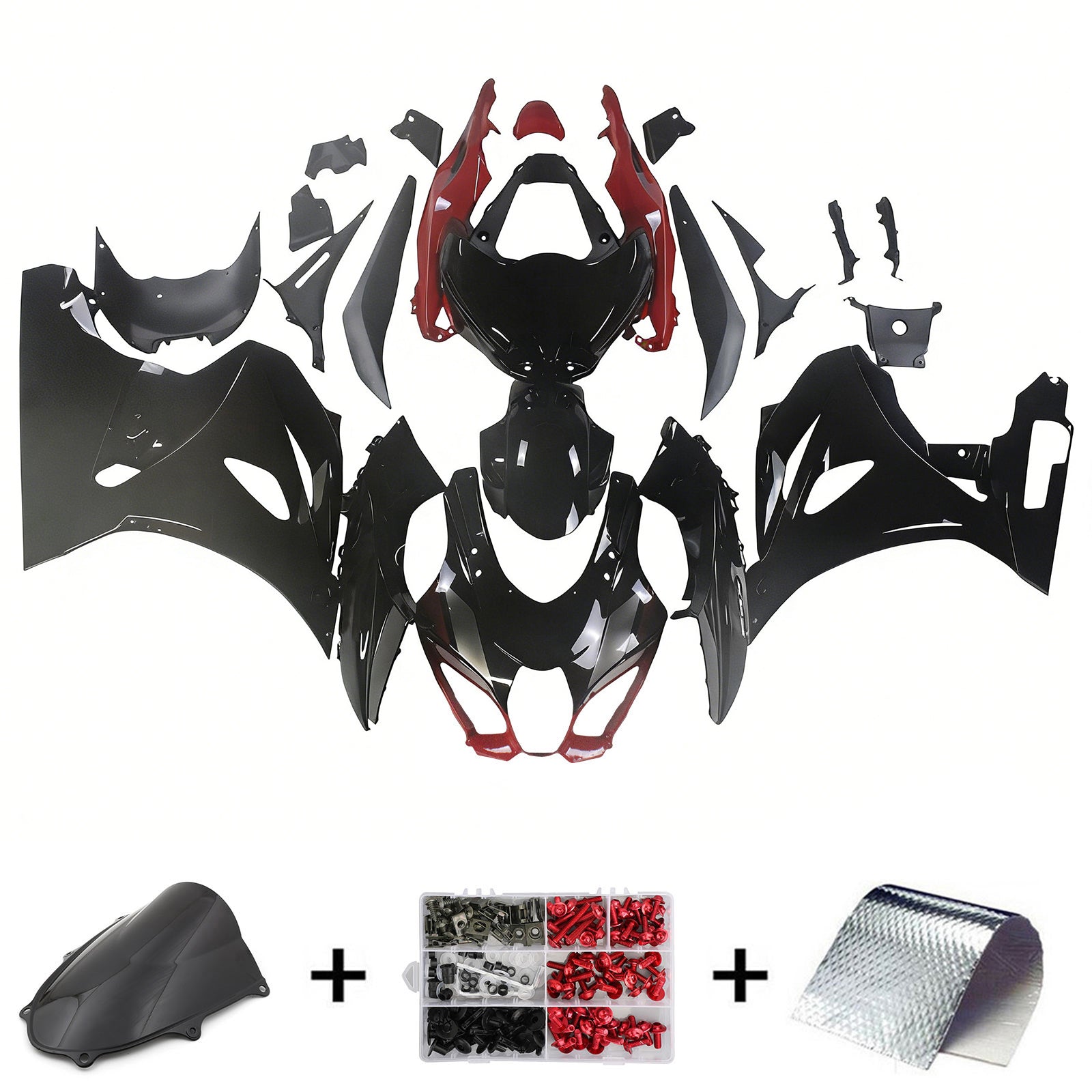 Amotopart Suzuki GSXR1000 2017-2025 K17 Black&Red Fairing Kit