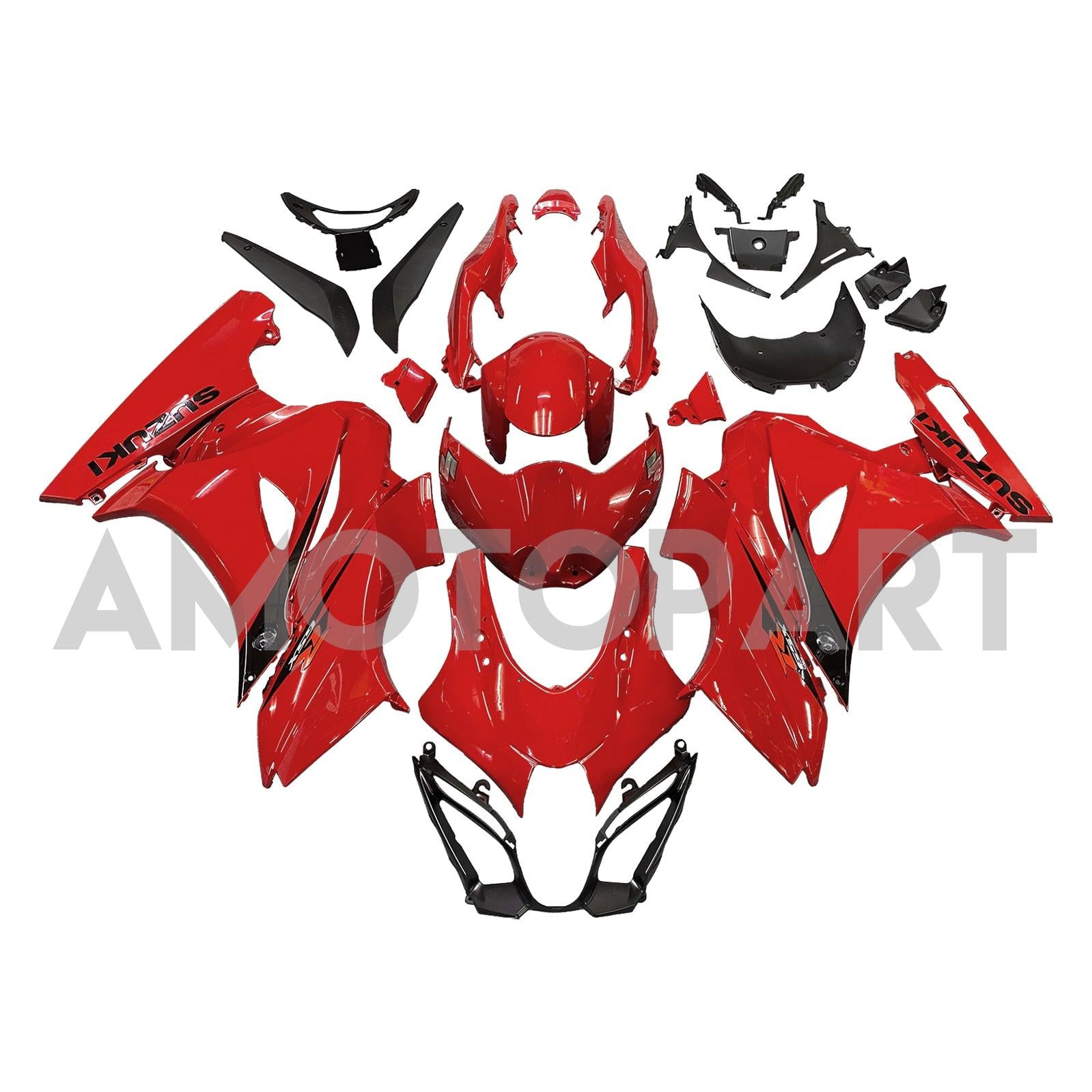 Amotopart Suzuki GSXR1000 2017-2025 K17 Glossy Red Fairing Kit
