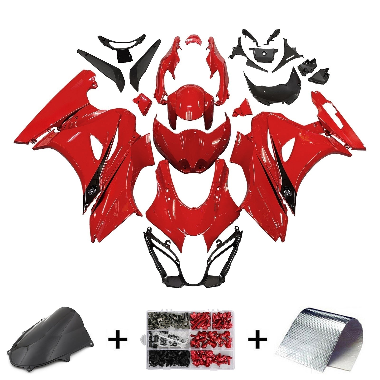 Amotopart Suzuki GSXR1000 2017-2025 K17 Glossy Red Fairing Kit