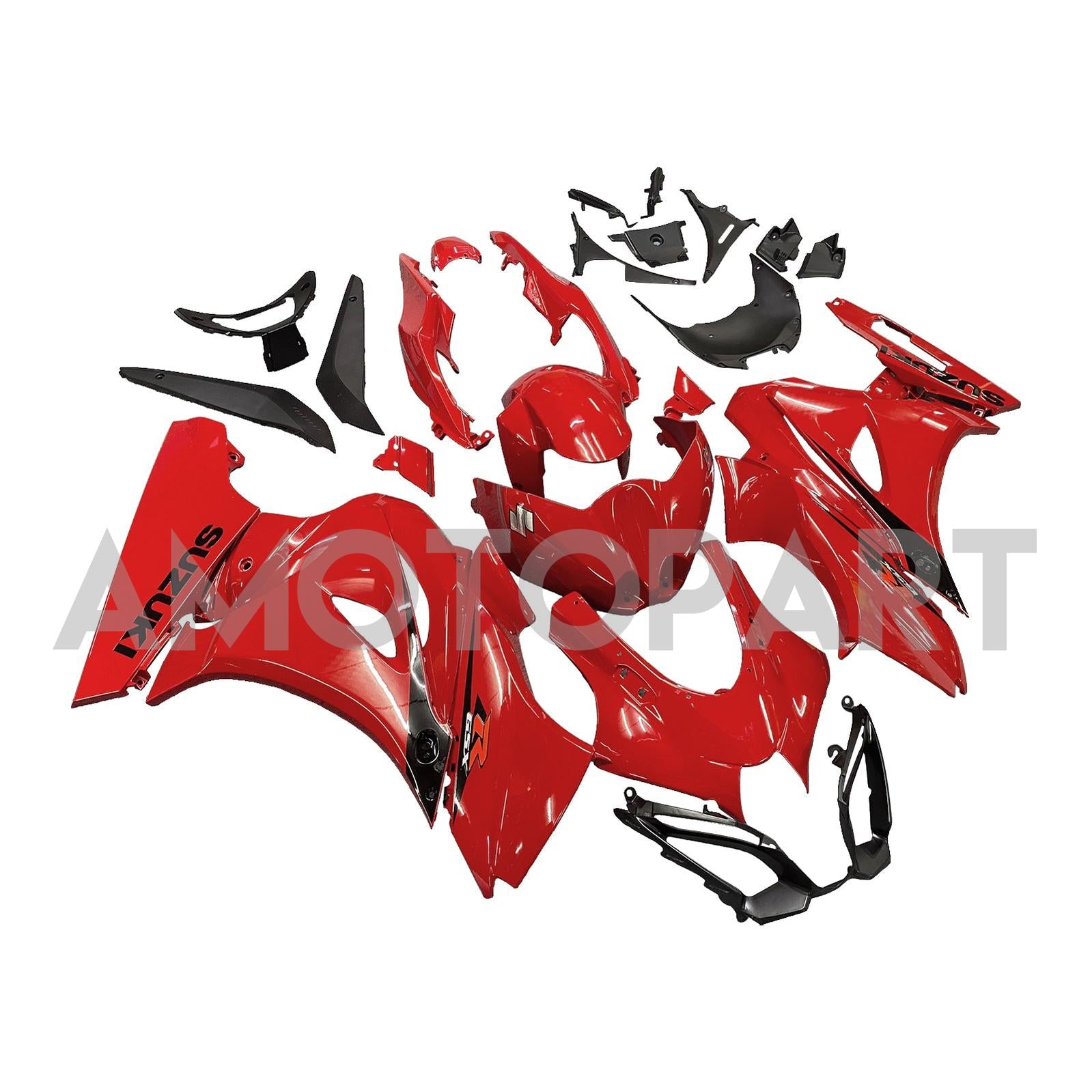 Amotopart Suzuki GSXR1000 2017-2025 K17 Glossy Red Fairing Kit