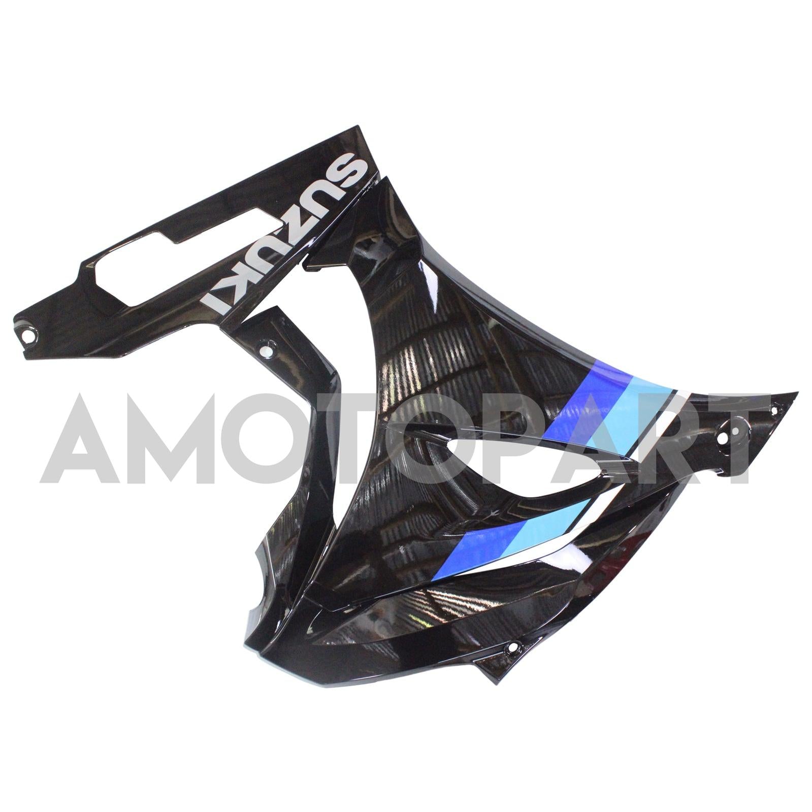 AMOTOPART SUZUKI GSXR1000 2017-2024 K17 BLACK GLOSSY COM BLUE LOGOTO FAIRING KIT