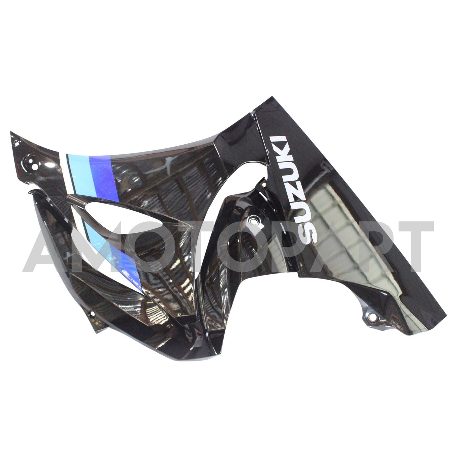 AMOTOPART SUZUKI GSXR1000 2017-2024 K17 BLACK GLOSSY COM BLUE LOGOTO FAIRING KIT