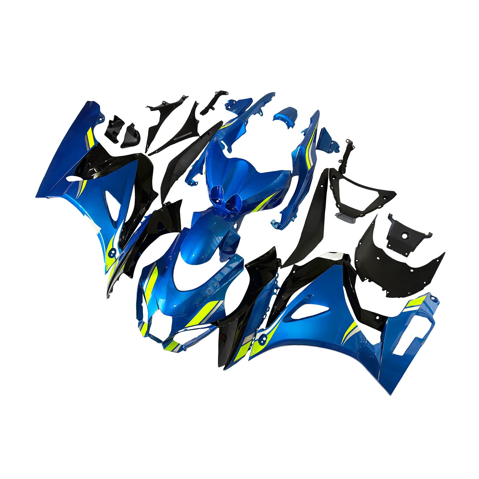 Amotopart 2017-2025 K17 GSXR1000 Suzuki Schwarz&Blue Style2 Verkleidungssatz