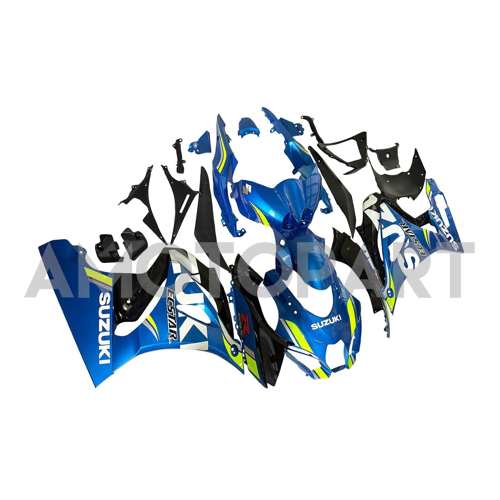 Amotopart 2017-2024 K17 GSXR1000 スズキ ブラック&ブルー Style2 フェアリングキット