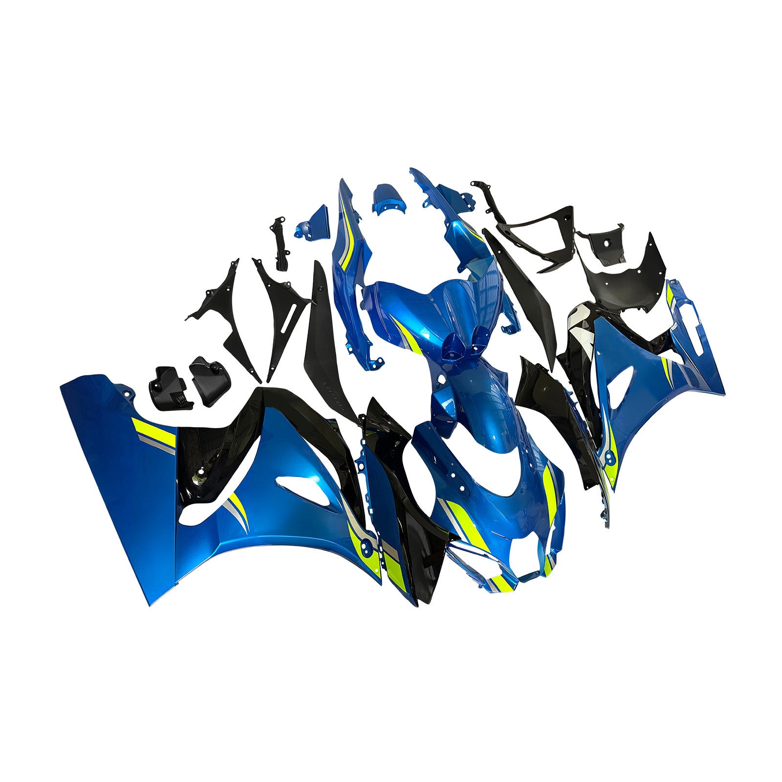 Amotopart 2017-2025 K17 GSXR1000 Suzuki Schwarz&Blue Style2 Verkleidungssatz