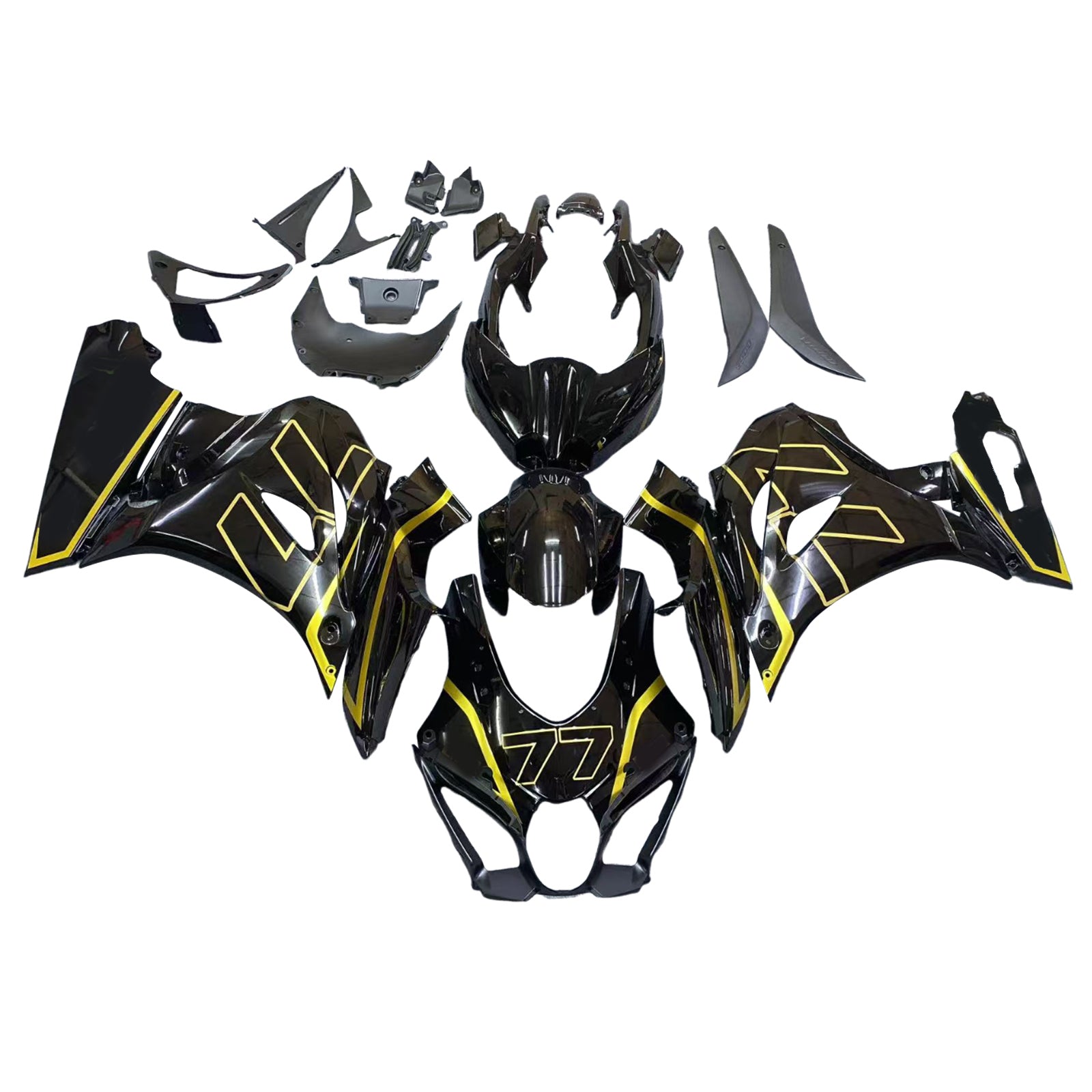 Amotopart 2017-2025 K17 GSXR1000 Suzuki Black&Gold Fairing Kit