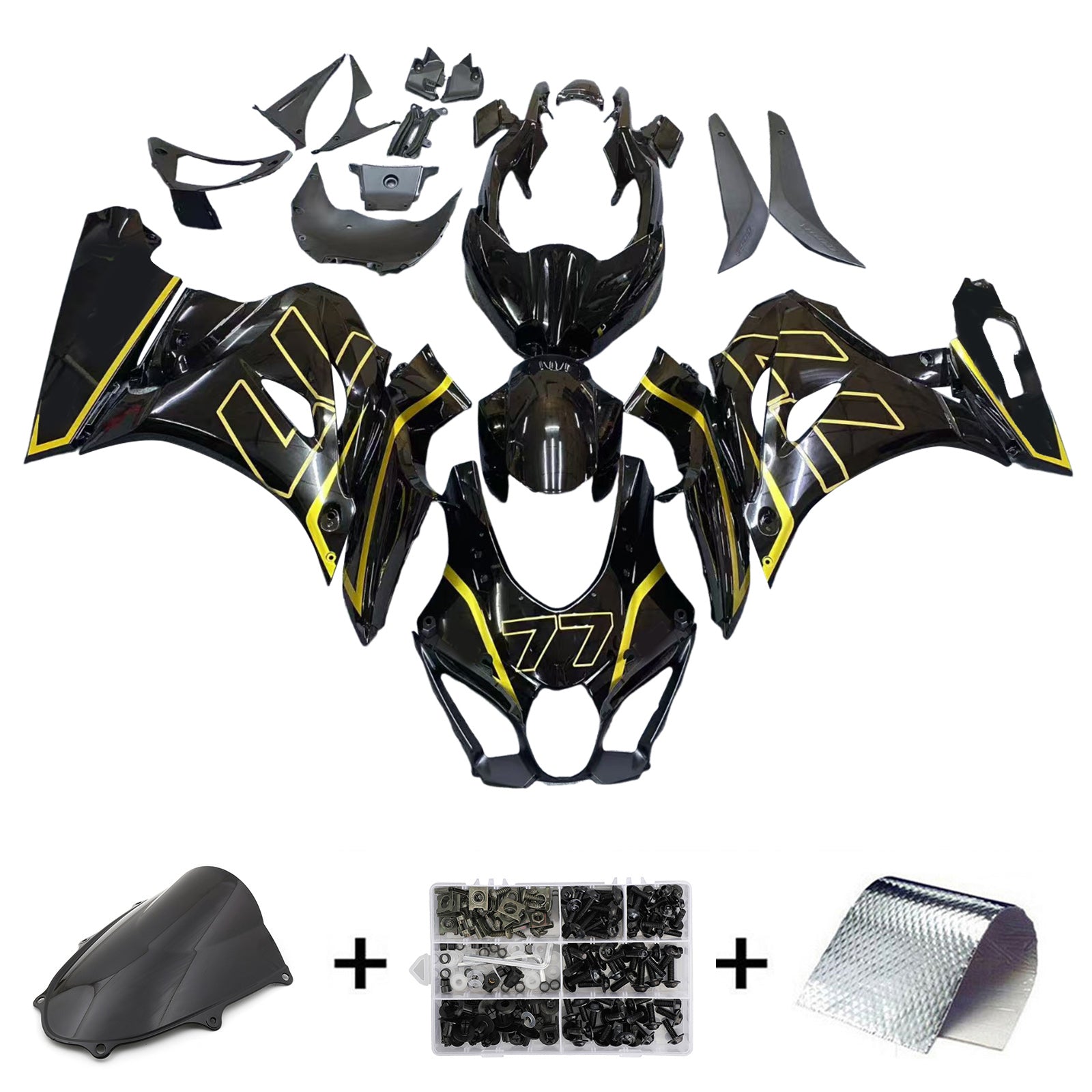 Amotopart 2017-2025 K17 GSXR1000 Suzuki Black&Gold Fairing Kit
