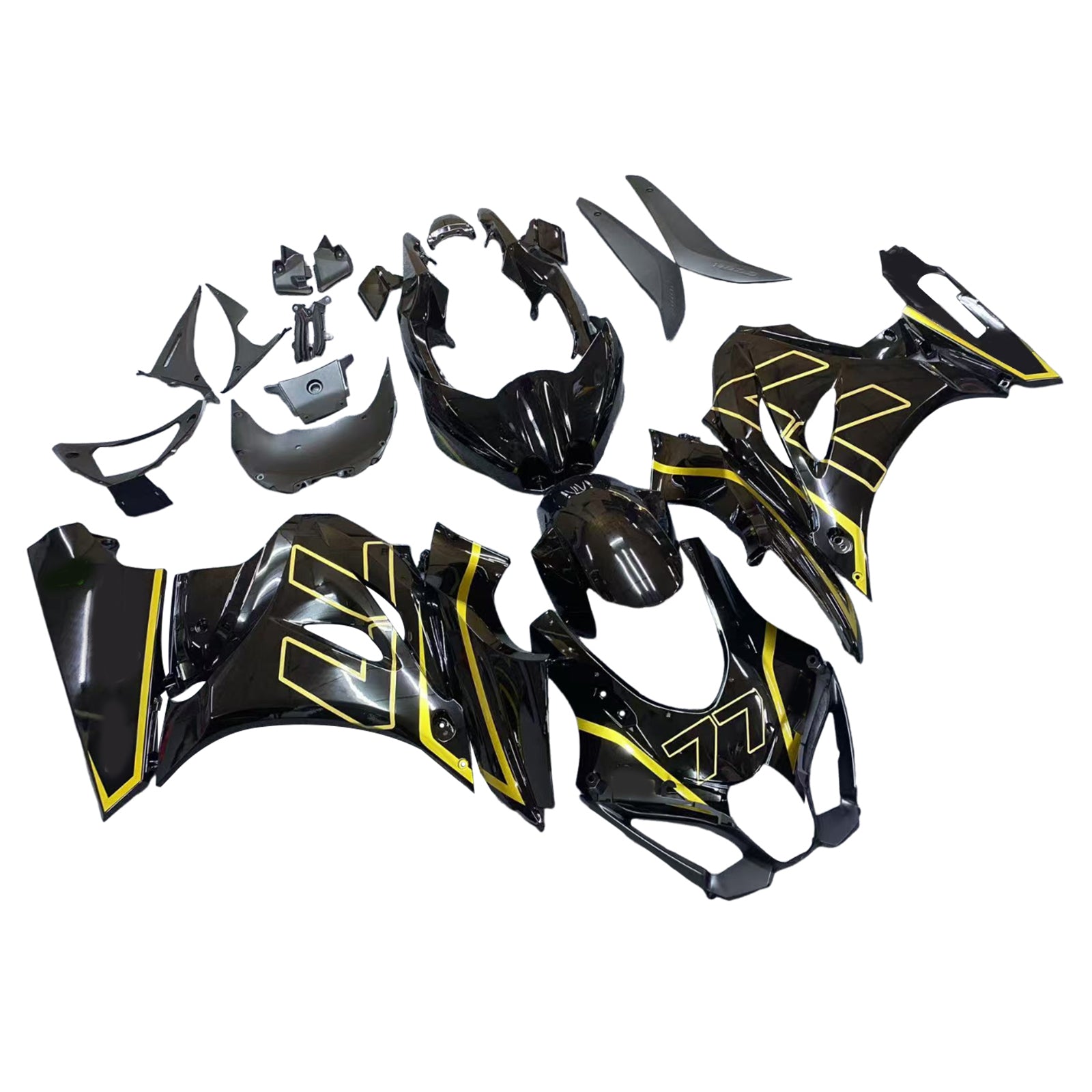 Amotopart 2017-2025 K17 GSXR1000 Suzuki Black&Gold Fairing Kit