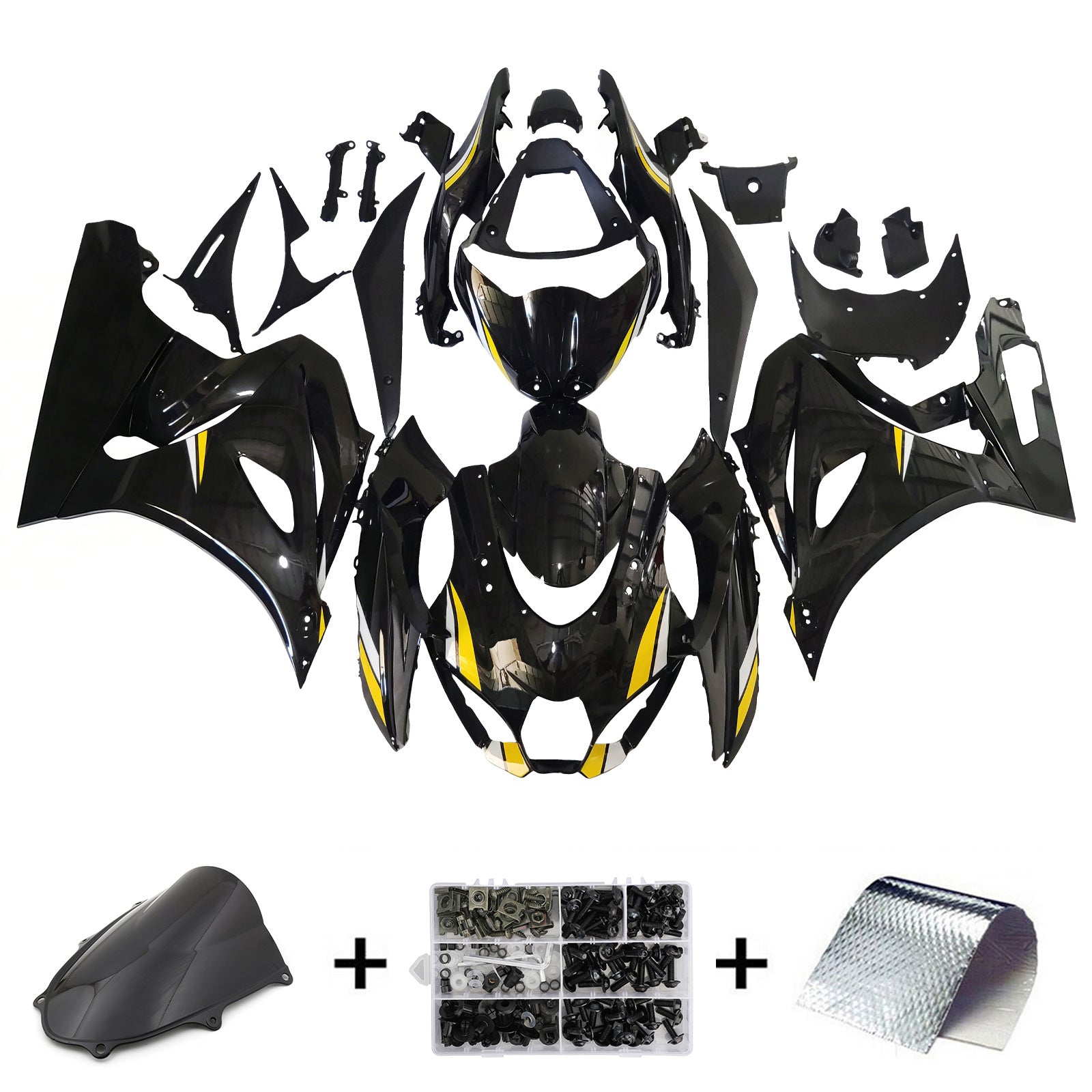 Amotopart 2017-2025 K17 GSXR1000 Suzuki Black Fairing Kit