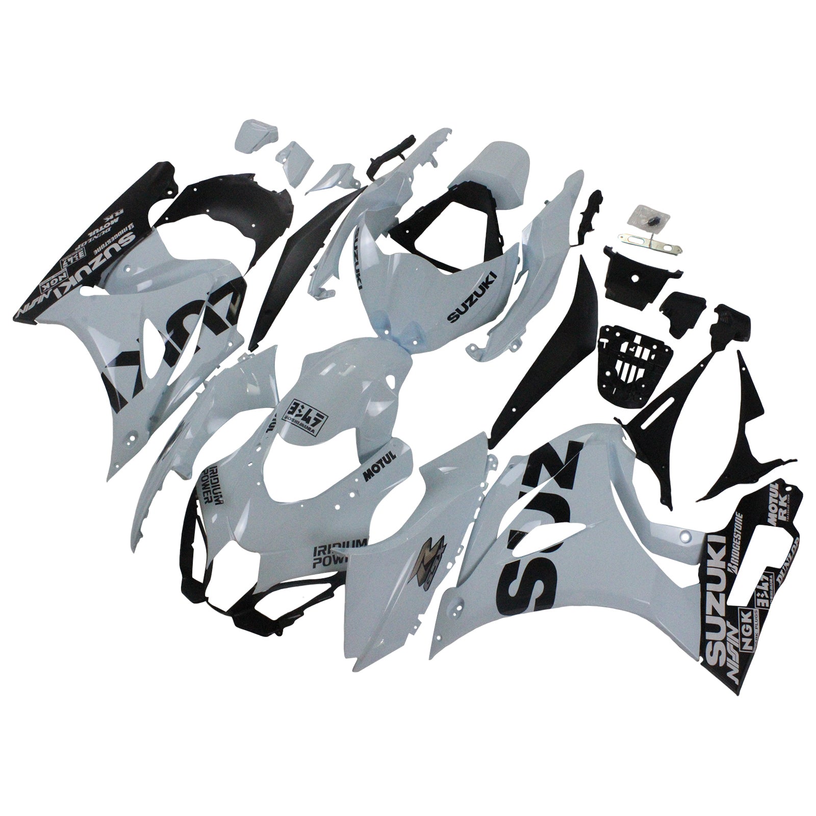 Amotopart 2017-2025 K17 GSXR1000 Suzuki Grey mix Blue Fairing Kit